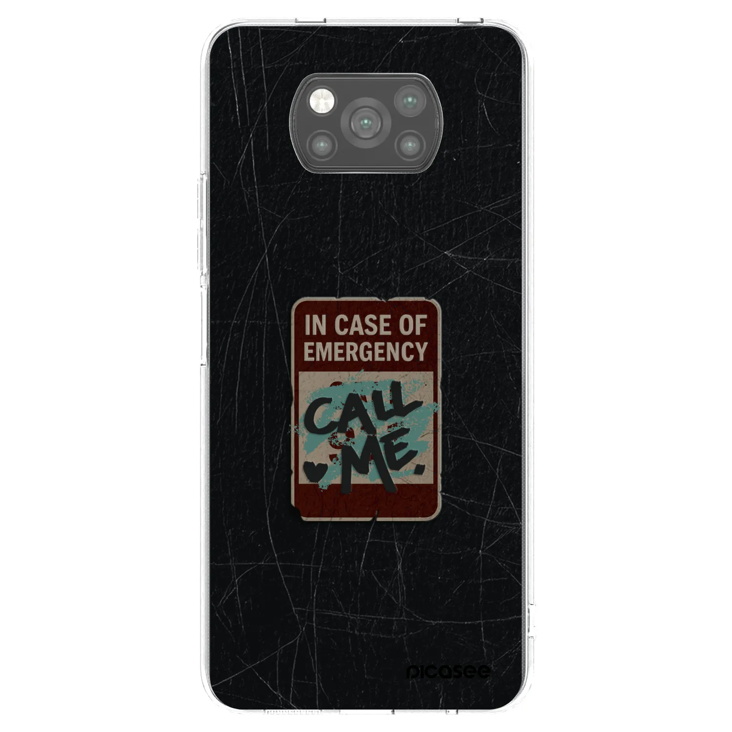 Picasee silikonowe czarne etui na Xiaomi Poco X3 Pro - EMERGENCY
