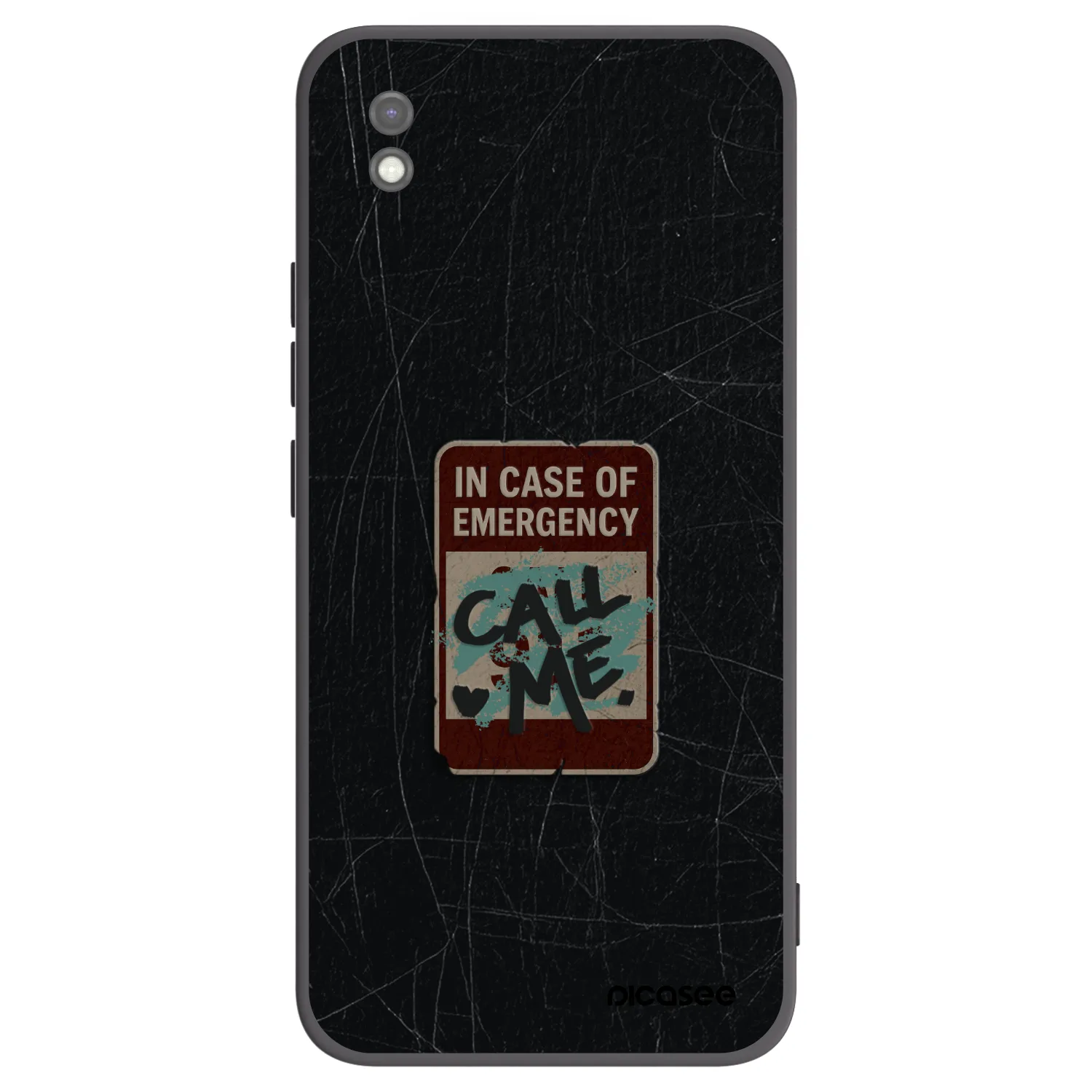 Picasee silikonowe czarne etui na Xiaomi Redmi 9AT - EMERGENCY