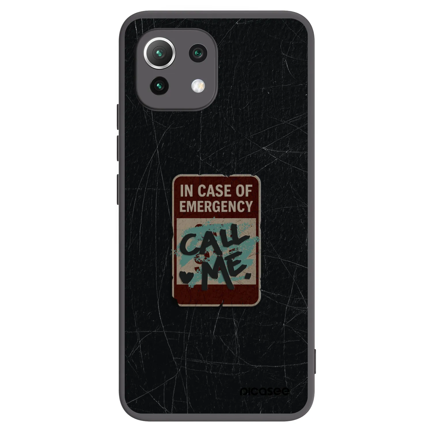 Picasee silikonowe czarne etui na Xiaomi Mi 11 Lite - EMERGENCY