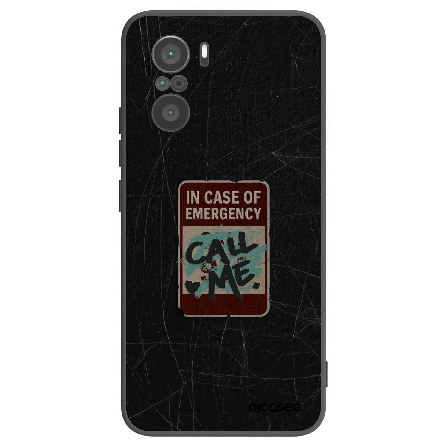 Picasee silikonowe czarne etui na Xiaomi Poco F3 - EMERGENCY