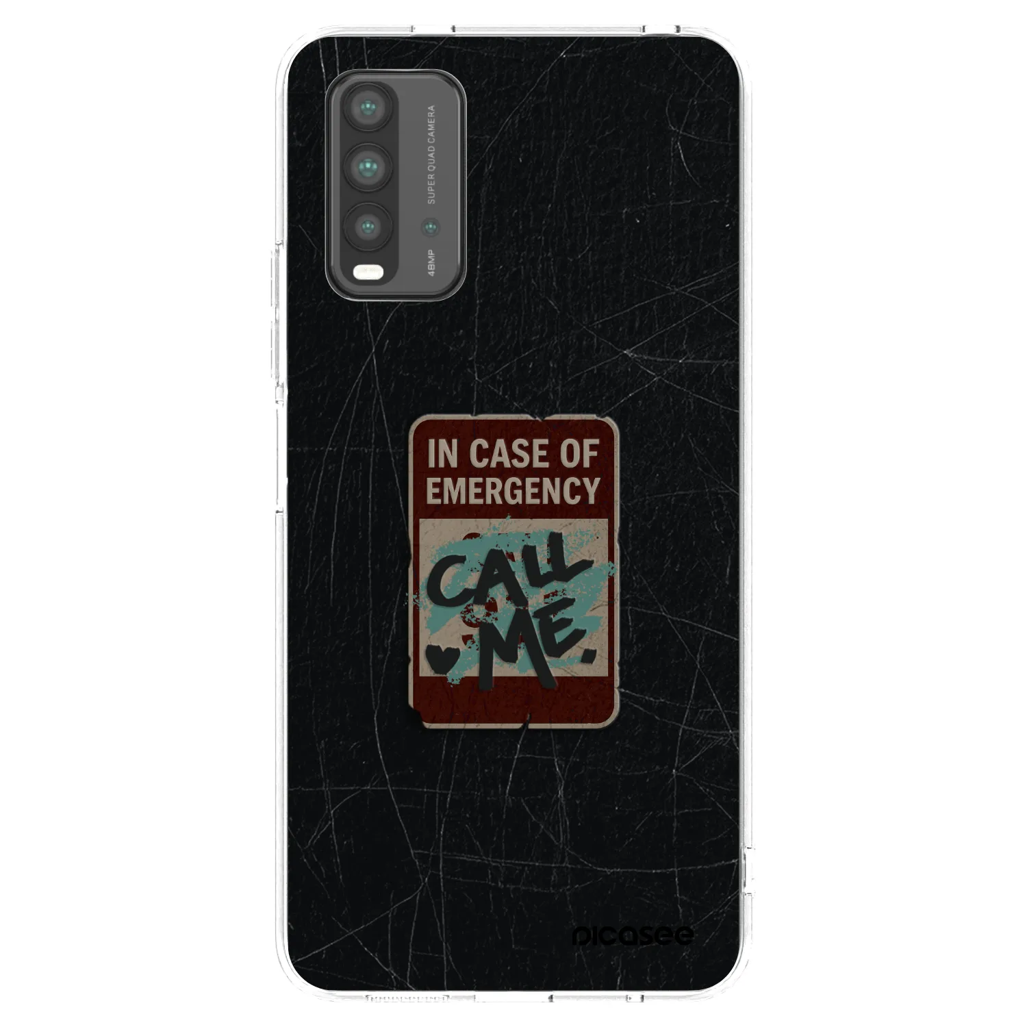 Picasee silikonowe przeźroczyste etui na Xiaomi Redmi 9T - EMERGENCY