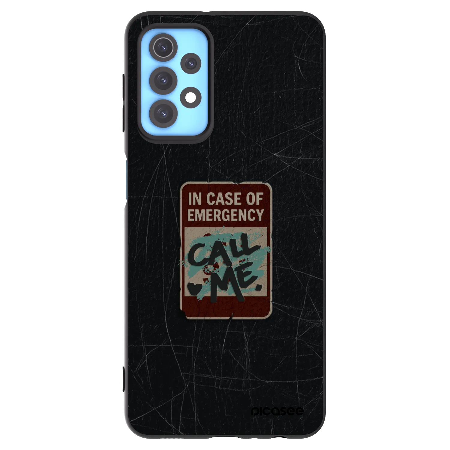 Picasee silikonowe czarne etui na Samsung Galaxy A32 4G SM-A325F - EMERGENCY