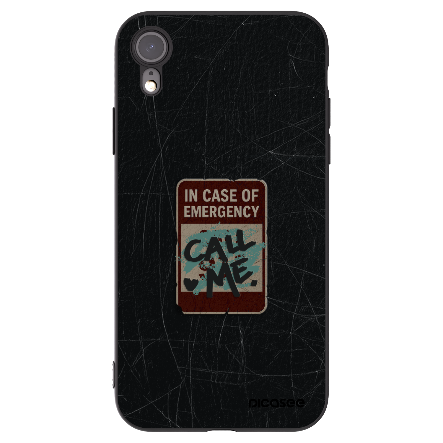 Picasee silikonowe czarne etui na Apple iPhone XR - EMERGENCY