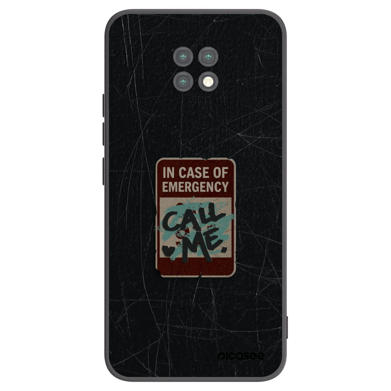 Picasee silikonowe czarne etui na Xiaomi Redmi Note 9T - EMERGENCY