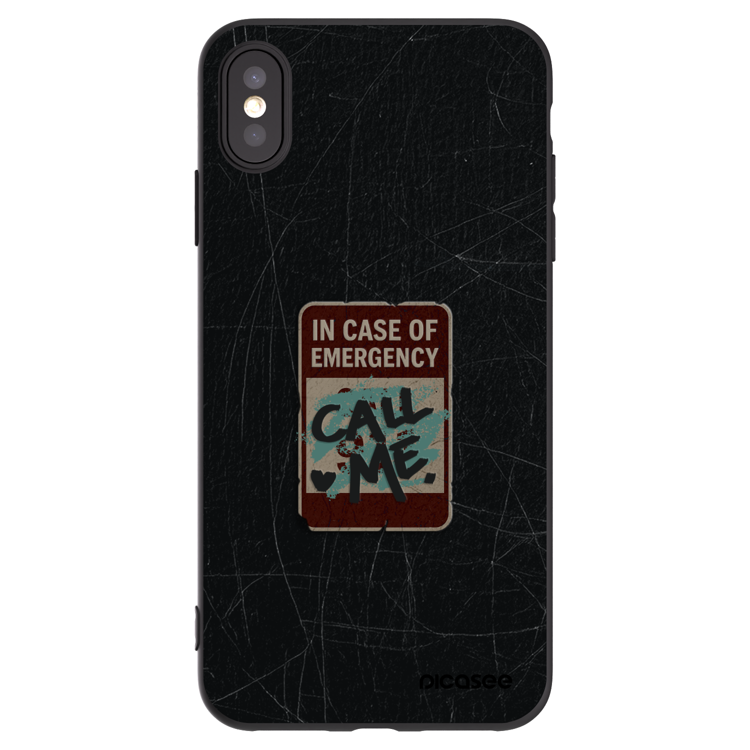 Picasee silikonowe czarne etui na Apple iPhone XS Max - EMERGENCY