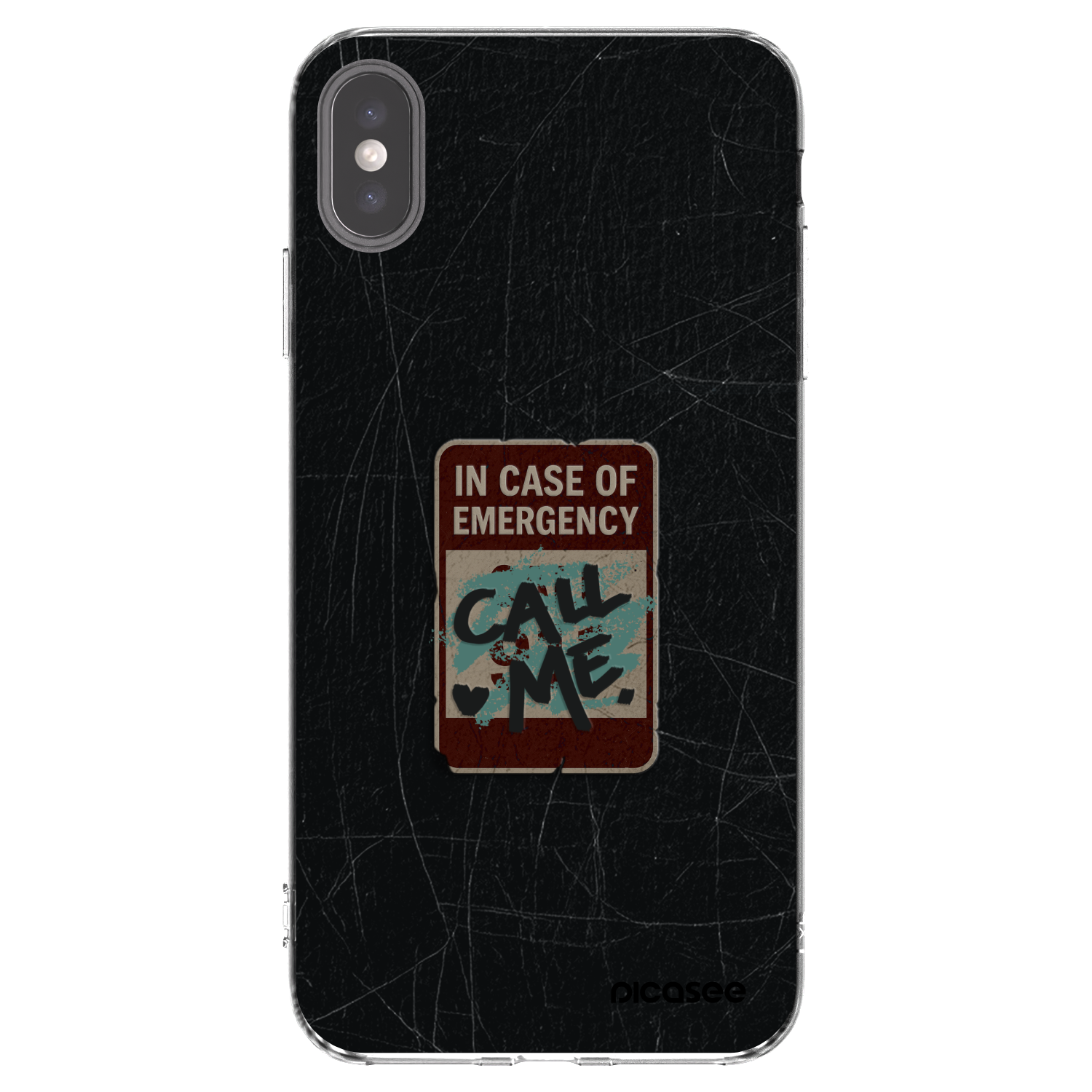 Picasee silikonowe przeźroczyste etui na Apple iPhone XS Max - EMERGENCY