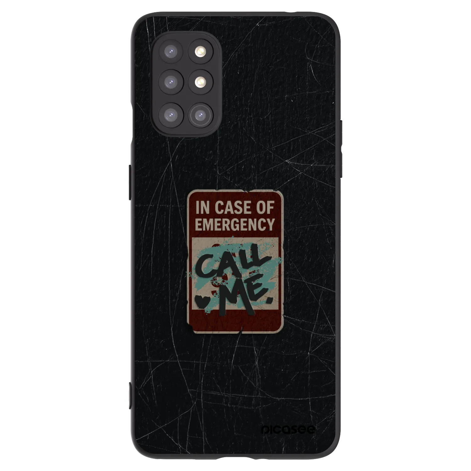 Picasee silikonowe czarne etui na OnePlus 8T - EMERGENCY