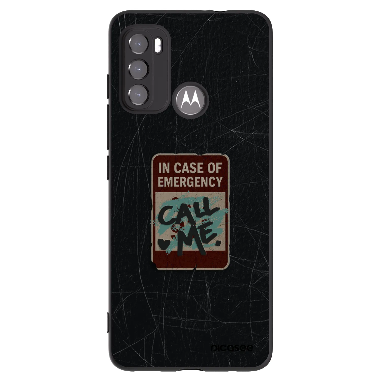Picasee silikonowe czarne etui na Motorola Moto G60 - EMERGENCY