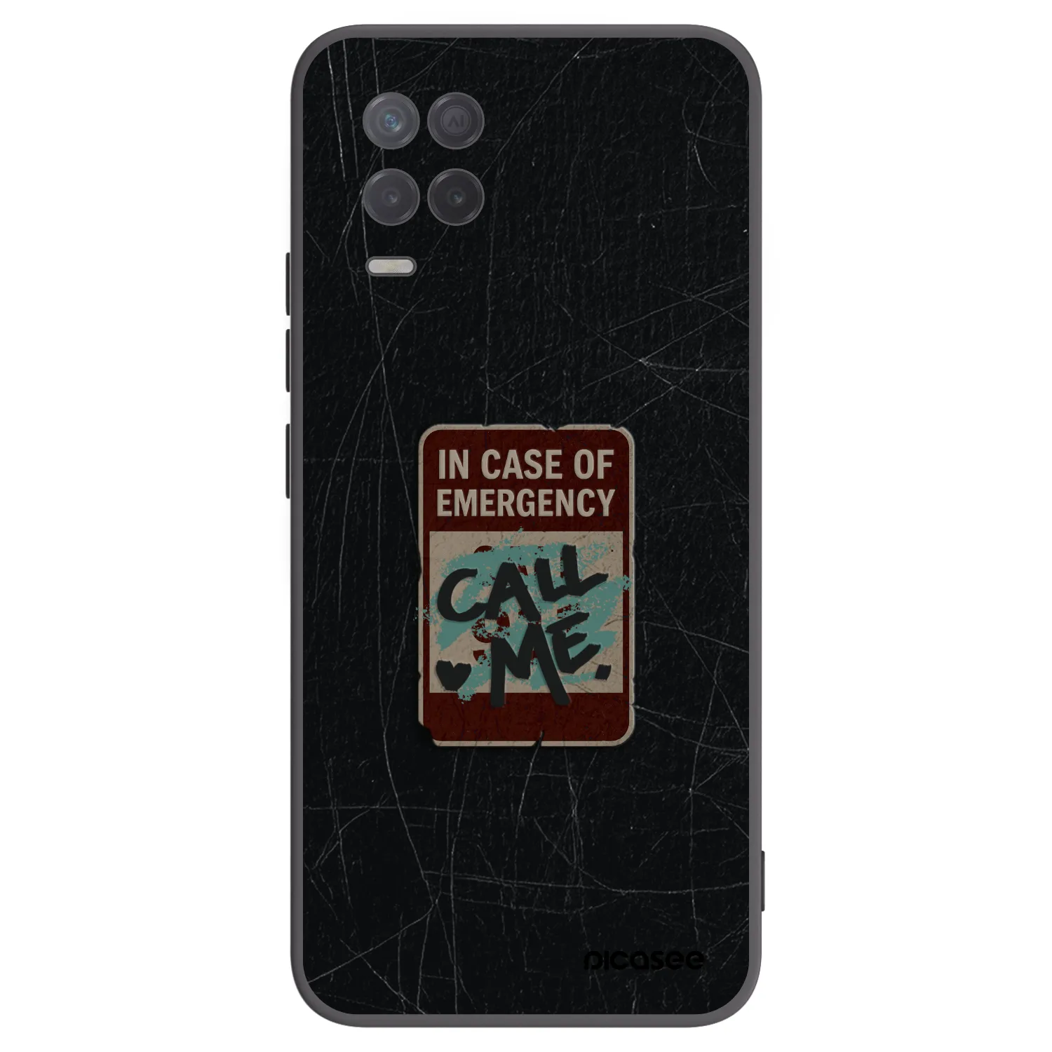 Picasee silikonowe czarne etui na Realme 8 5G - EMERGENCY