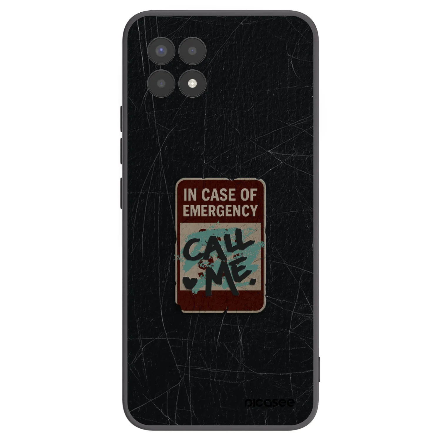 Picasee silikonowe czarne etui na Realme 8i - EMERGENCY