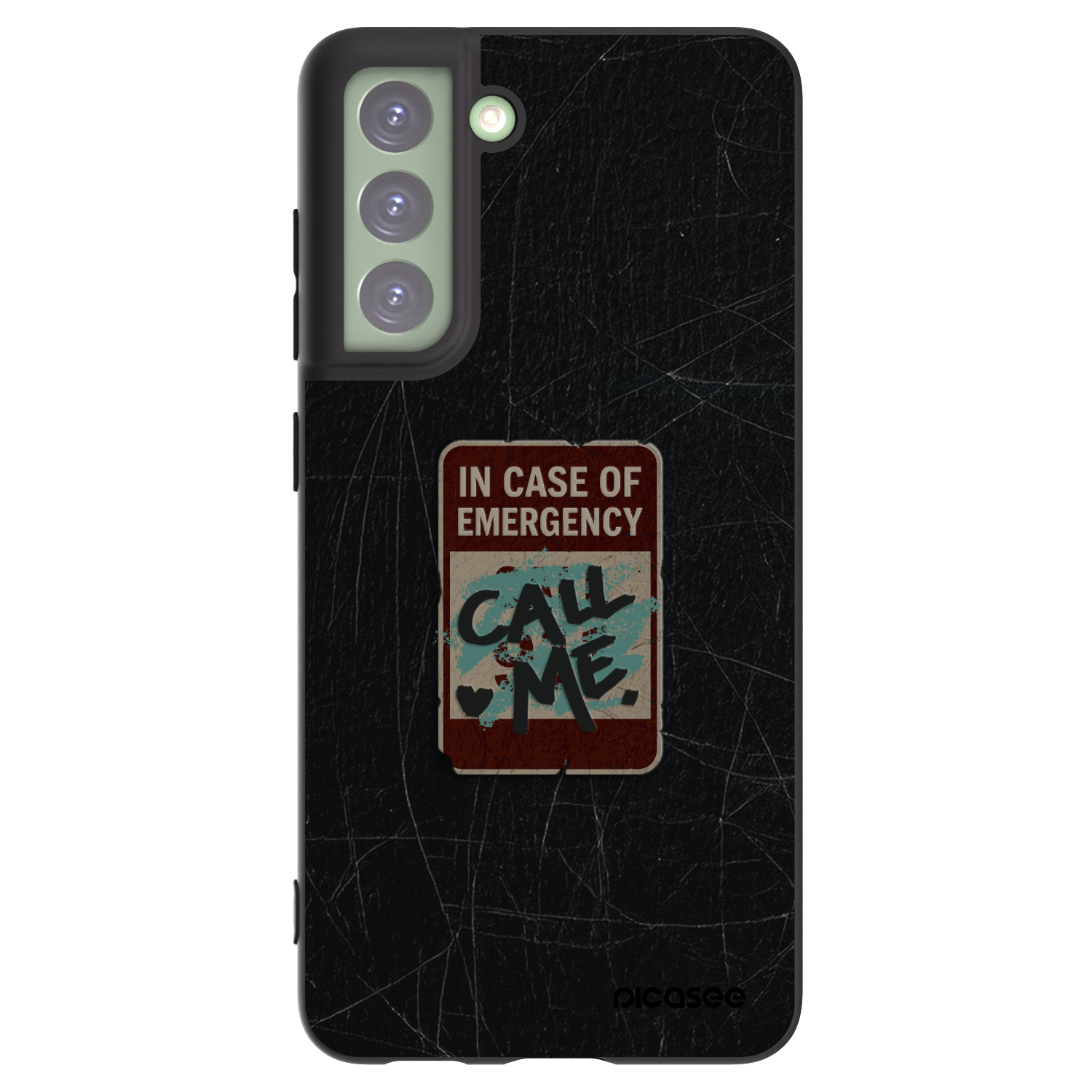 Picasee silikonowe czarne etui na Samsung Galaxy S21 FE 5G - EMERGENCY