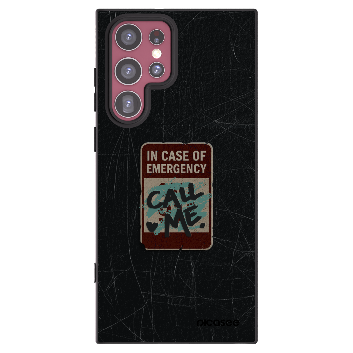 Picasee silikonowe czarne etui na Samsung Galaxy S22 Ultra 5G - EMERGENCY