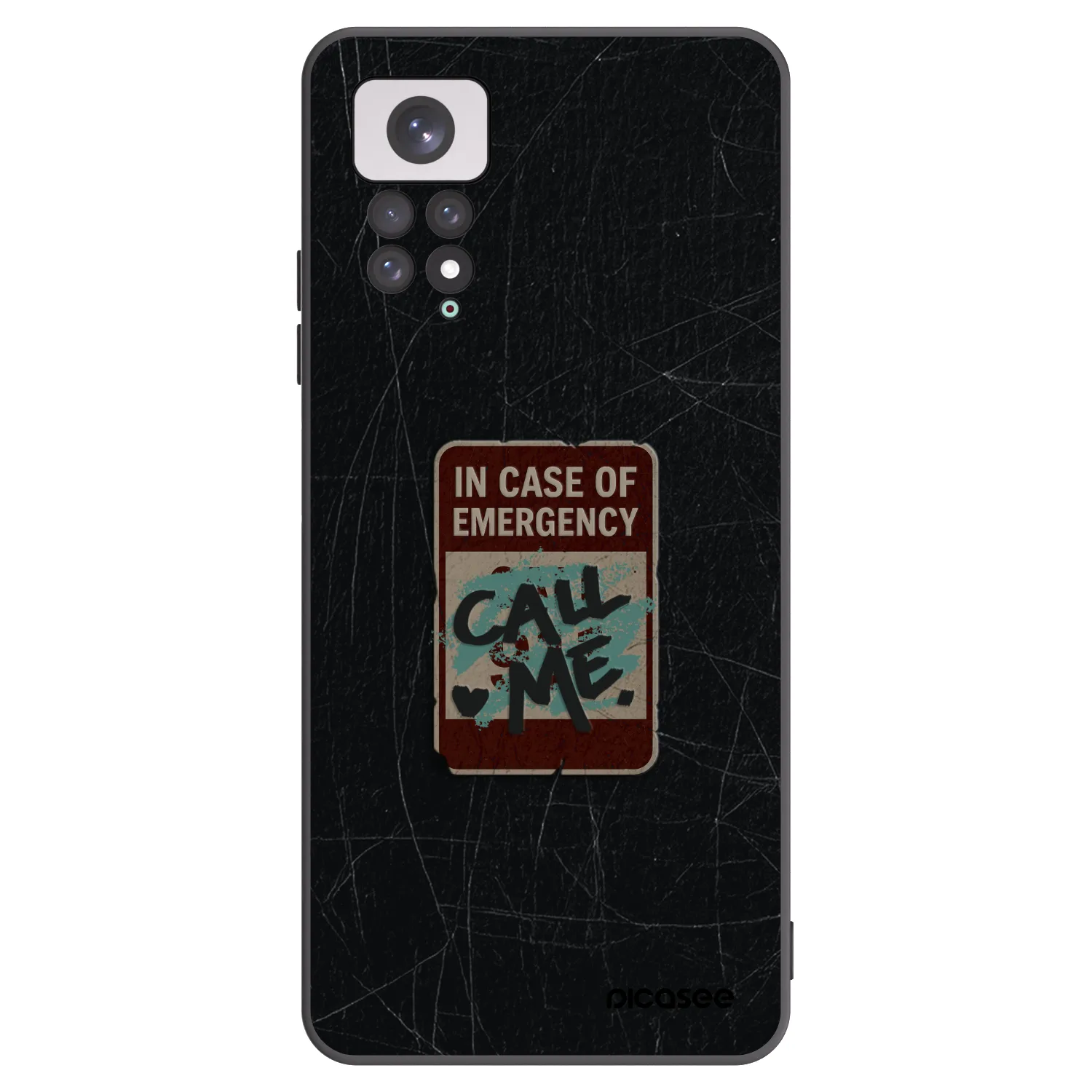Picasee silikonowe czarne etui na Xiaomi Redmi Note 11 - EMERGENCY