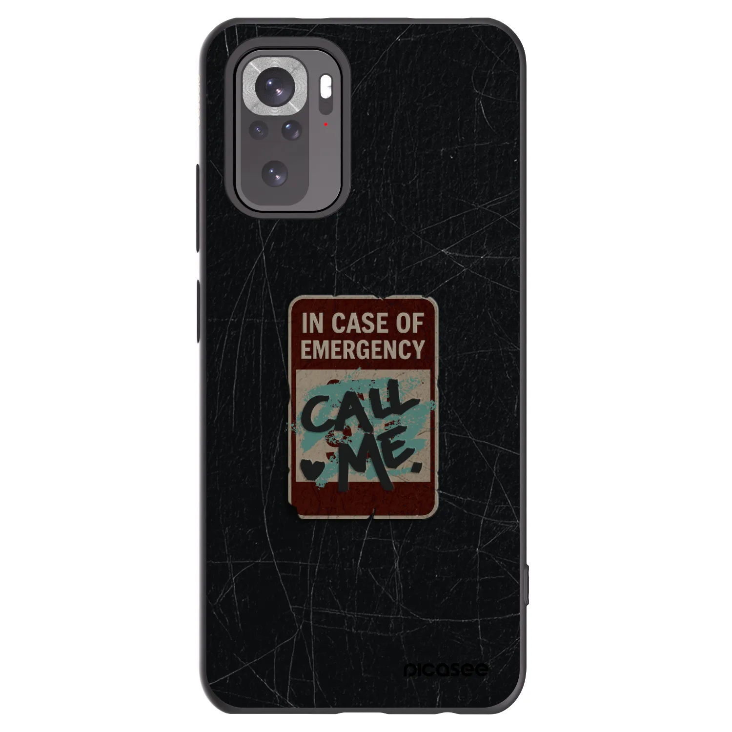 Picasee silikonowe czarne etui na Xiaomi Redmi Note 11S 4G - EMERGENCY