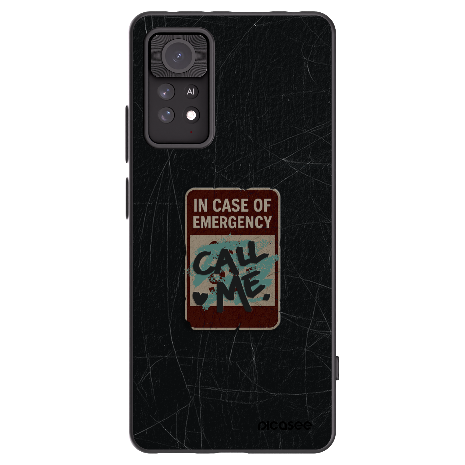Picasee silikonowe czarne etui na Xiaomi Redmi Note 11 Pro 5G - EMERGENCY