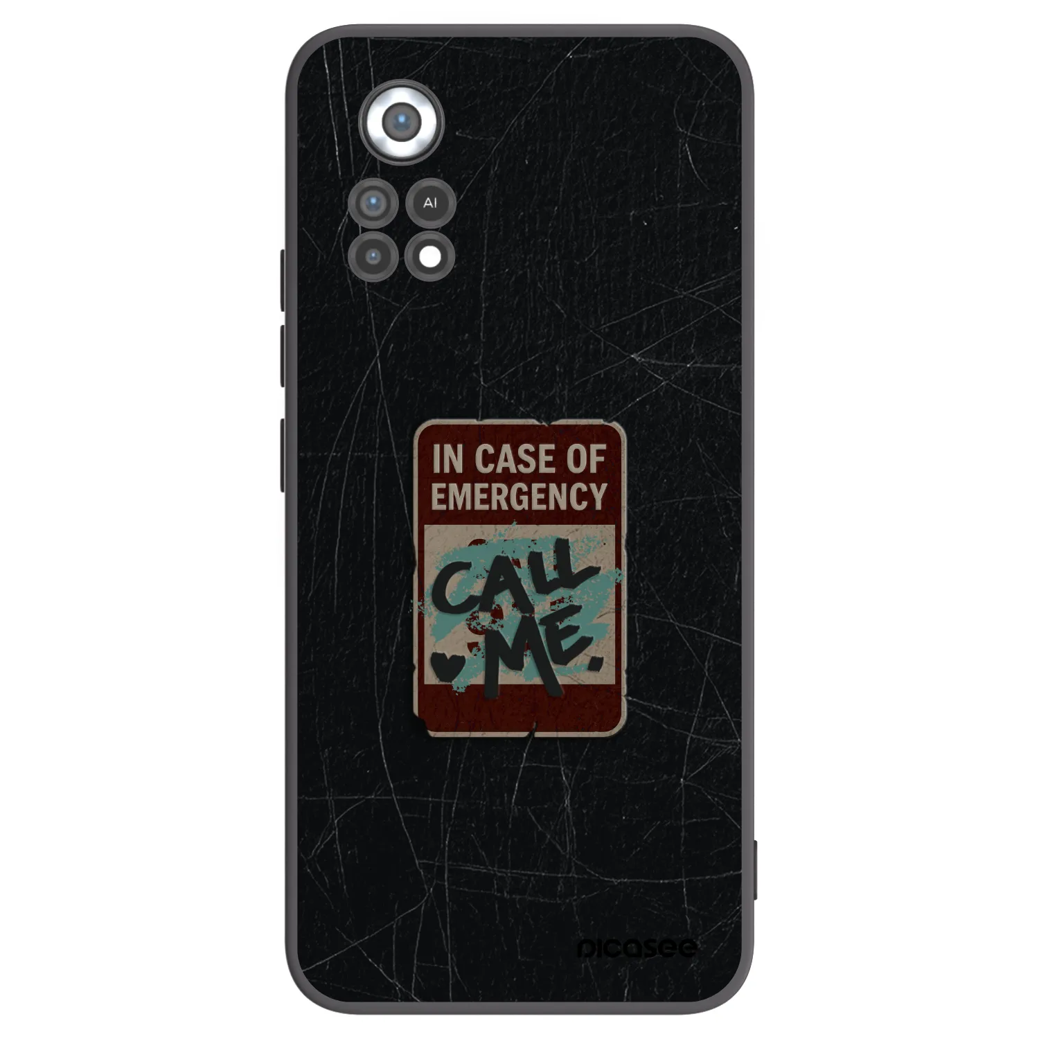 Picasee silikonowe czarne etui na Xiaomi Poco X4 Pro 5G - EMERGENCY