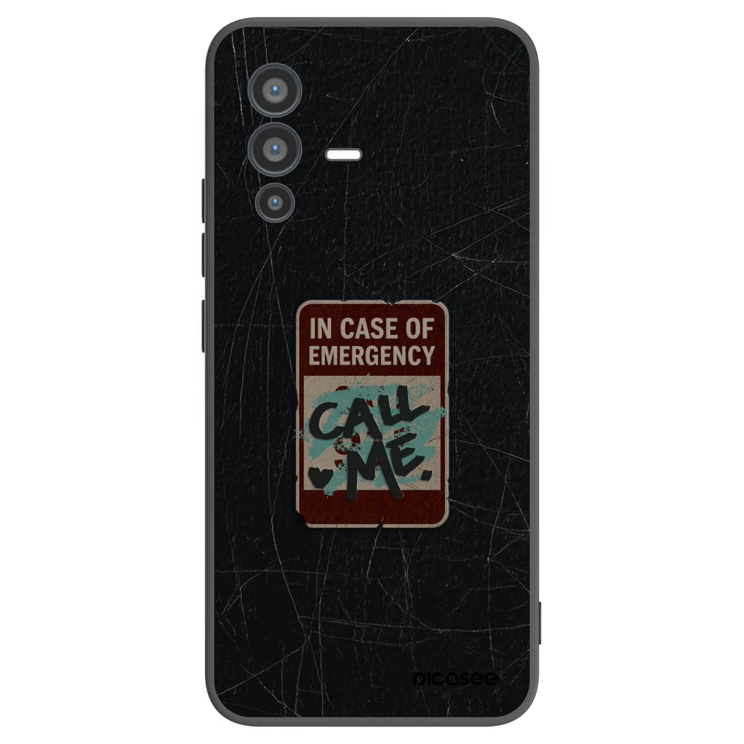 Picasee silikonowe czarne etui na Vivo V23 5G - EMERGENCY