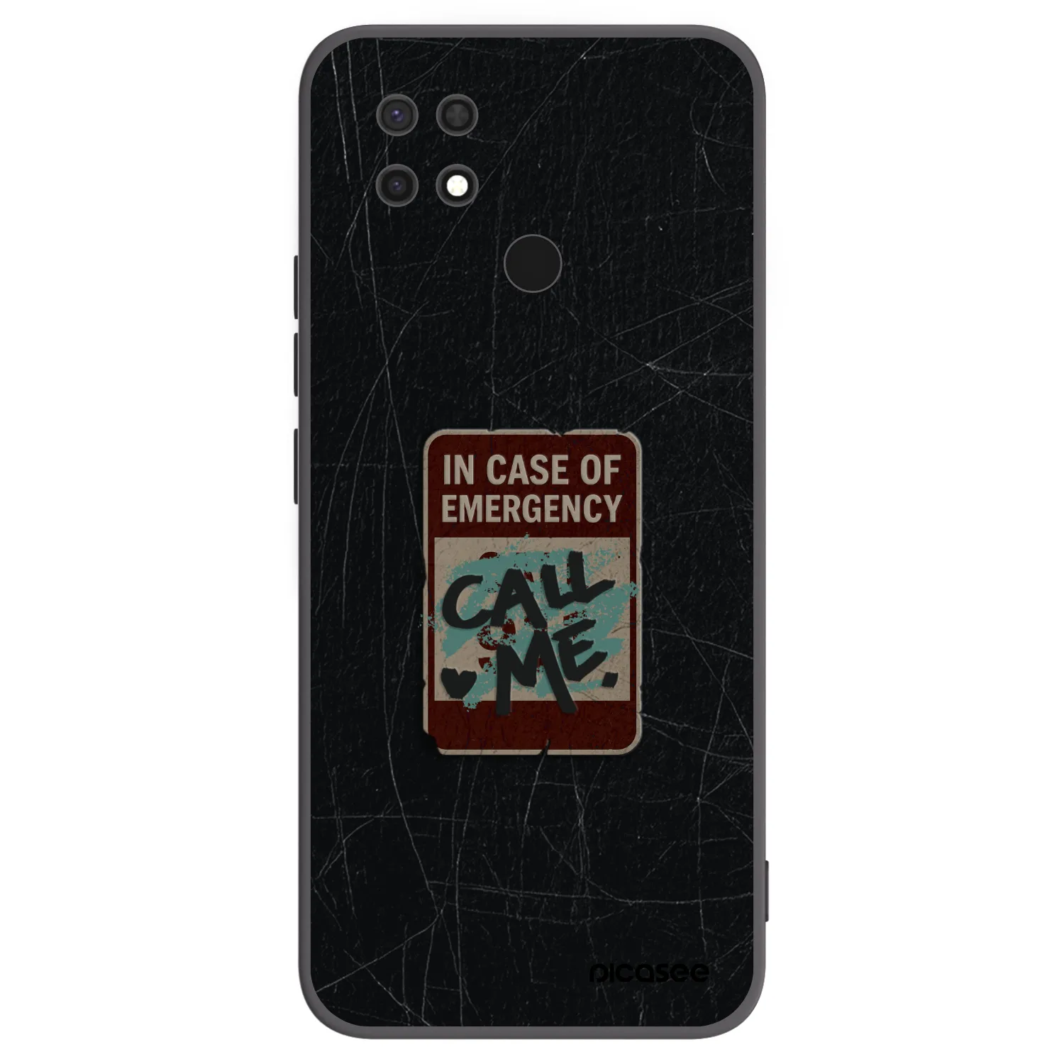 Picasee silikonowe czarne etui na Xiaomi Redmi 10C - EMERGENCY