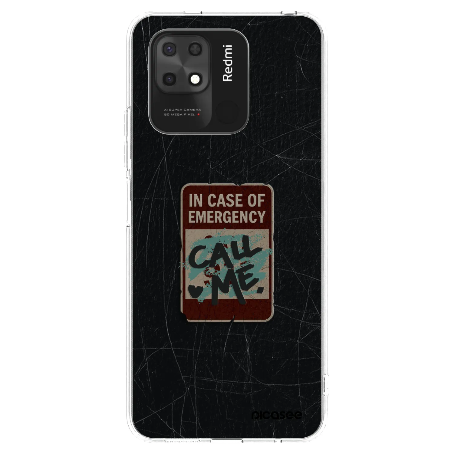 Picasee silikonowe przeźroczyste etui na Xiaomi Redmi 10C - EMERGENCY