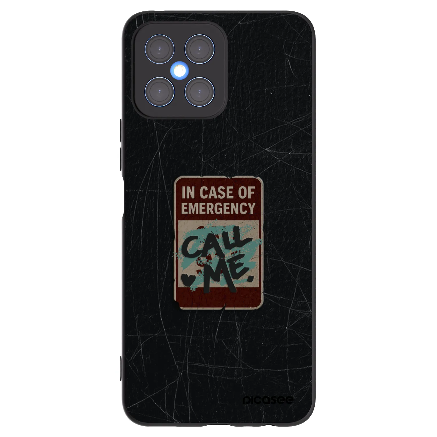 Picasee silikonowe czarne etui na Honor X8 4G - EMERGENCY