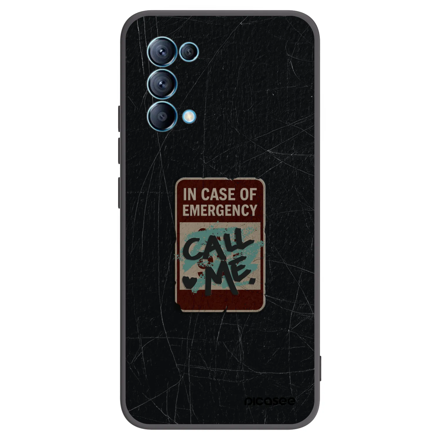Picasee silikonowe czarne etui na OPPO Reno 5 5G - EMERGENCY