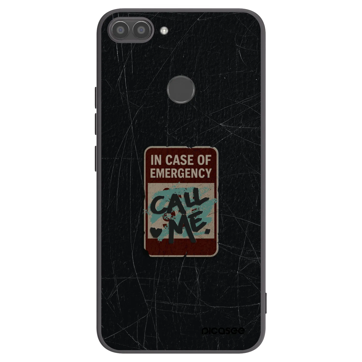 Picasee silikonowe czarne etui na Huawei P Smart - EMERGENCY