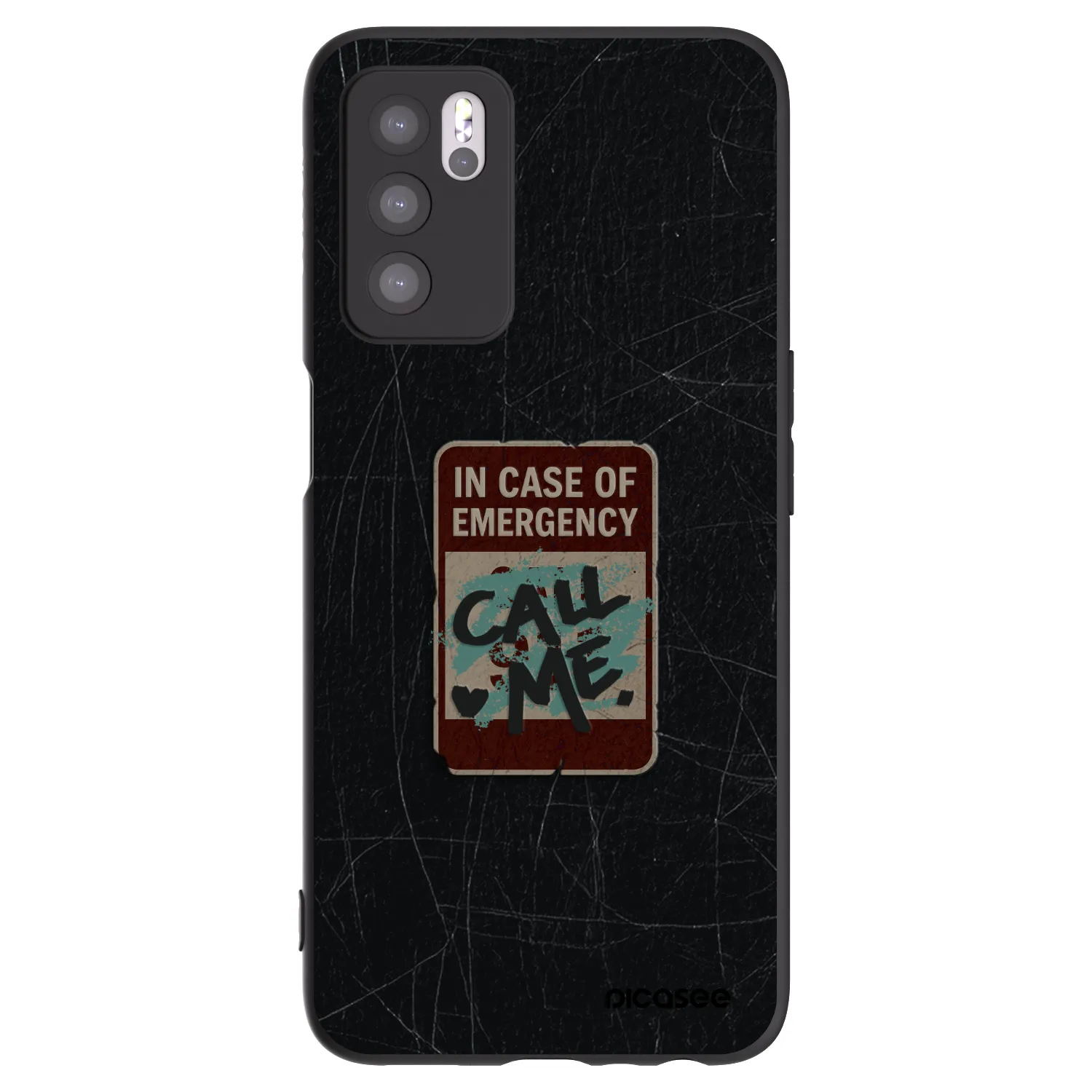 Picasee silikonowe czarne etui na OPPO A16s - EMERGENCY