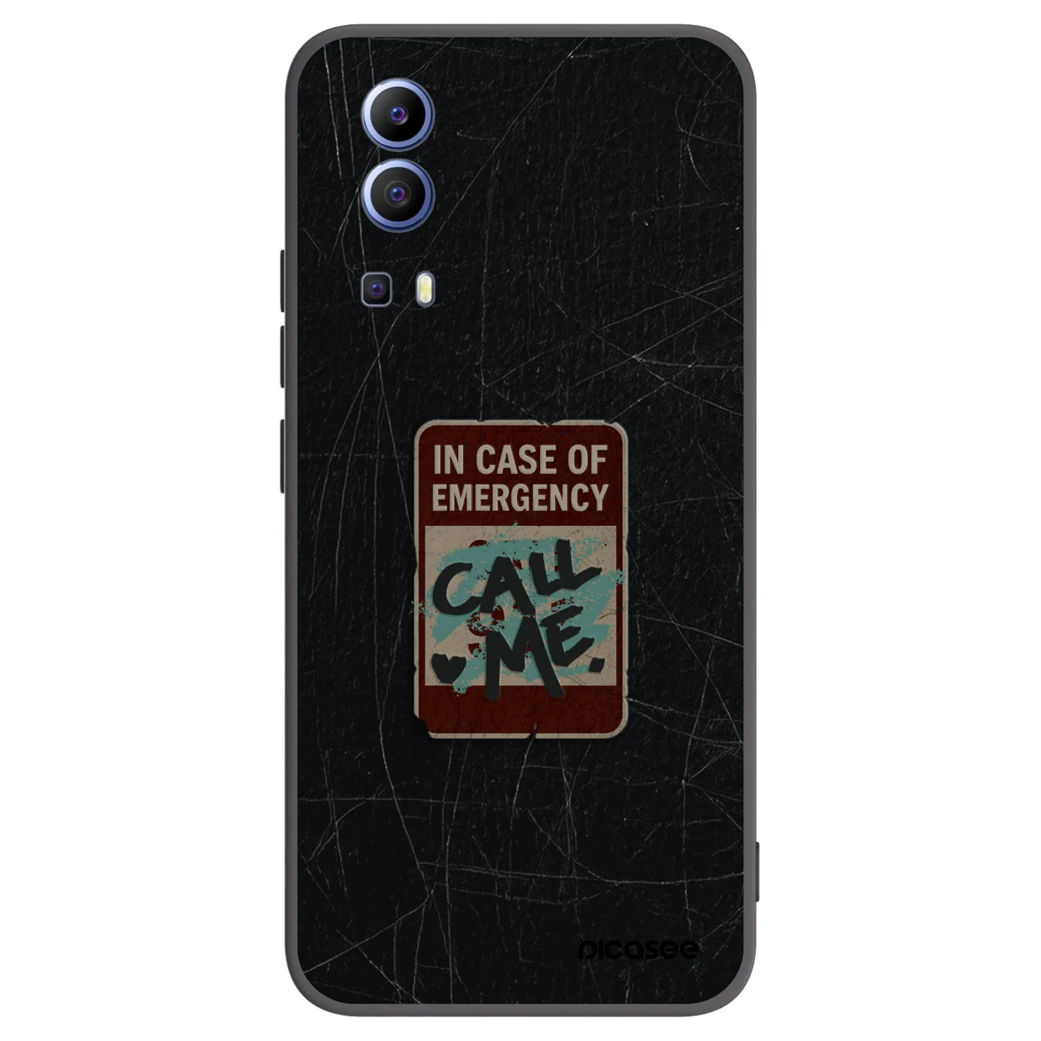 Picasee silikonowe czarne etui na Vivo Y52 5G - EMERGENCY