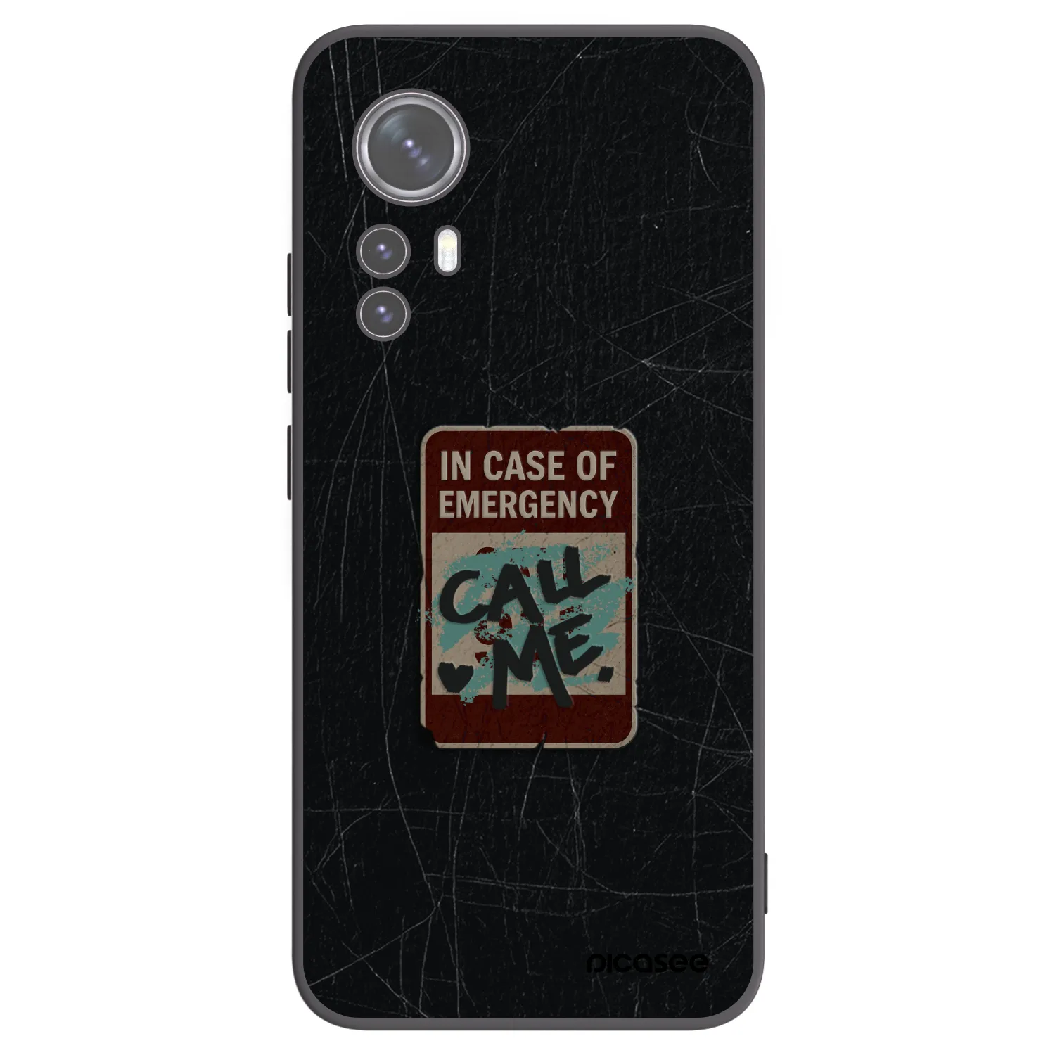 Picasee silikonowe czarne etui na Xiaomi 12X - EMERGENCY