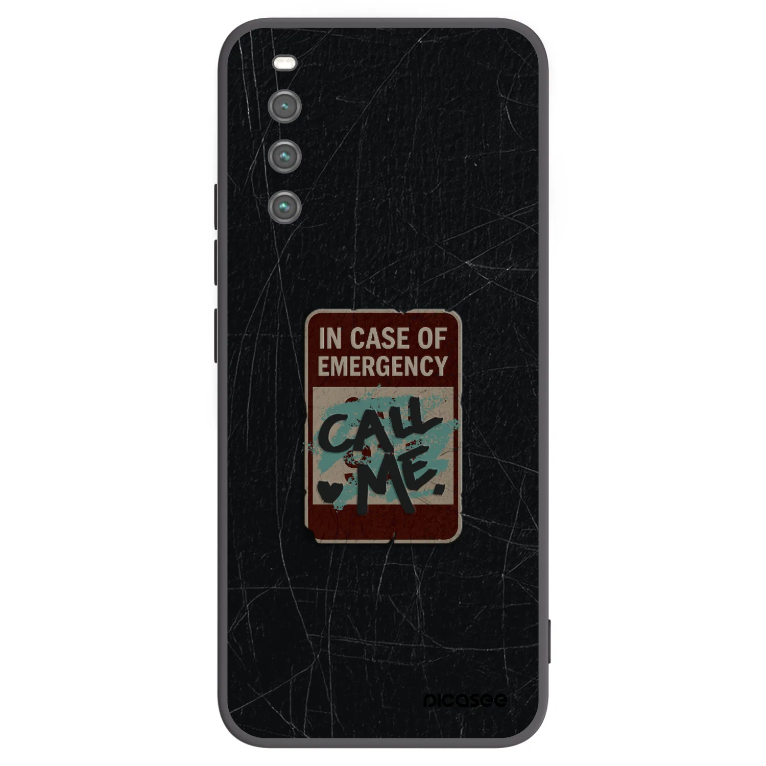 Picasee silikonowe czarne etui na Sony Xperia 10 IV 5G - EMERGENCY