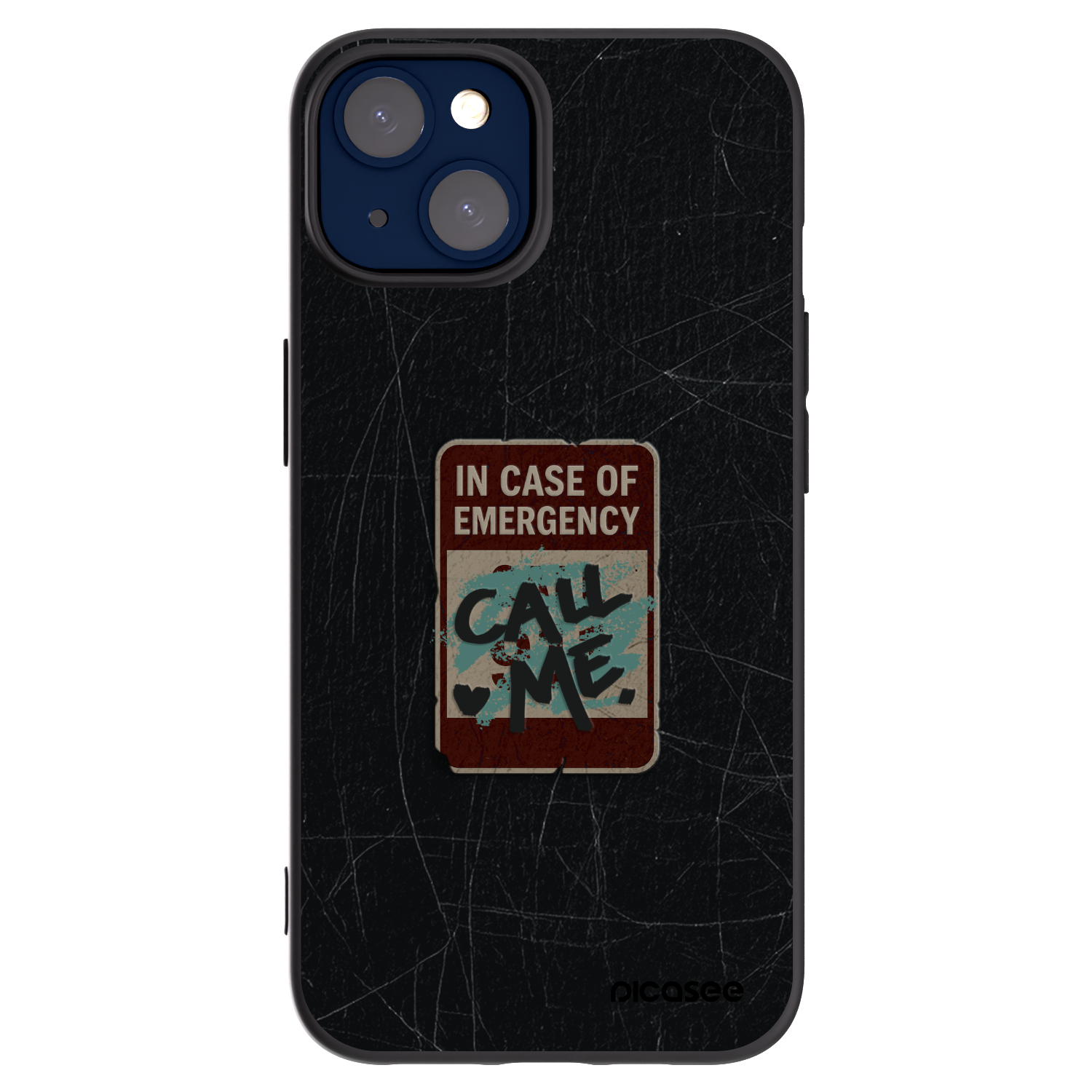 Picasee silikonowe czarne etui na Apple iPhone 14 - EMERGENCY