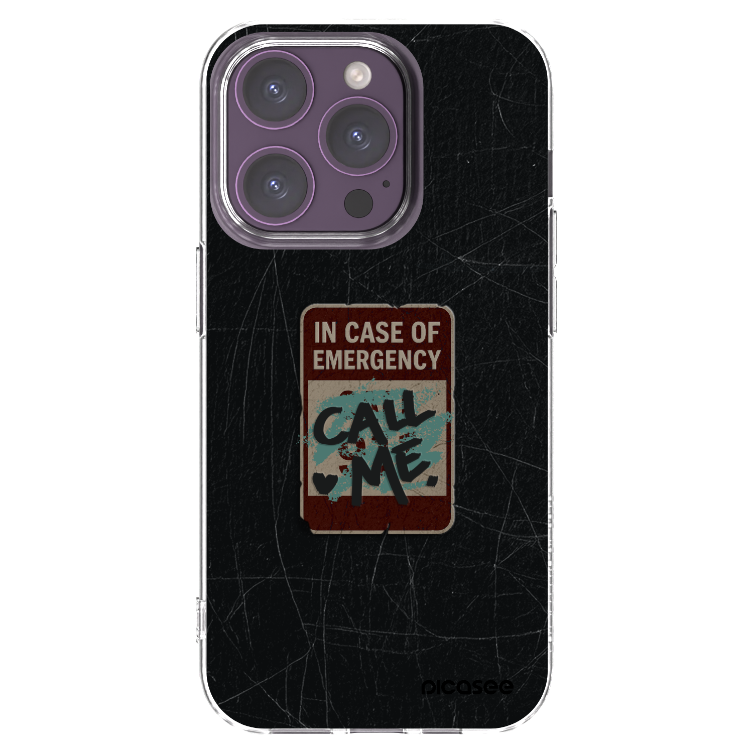 Picasee silikonowe przeźroczyste etui na Apple iPhone 14 Pro - EMERGENCY