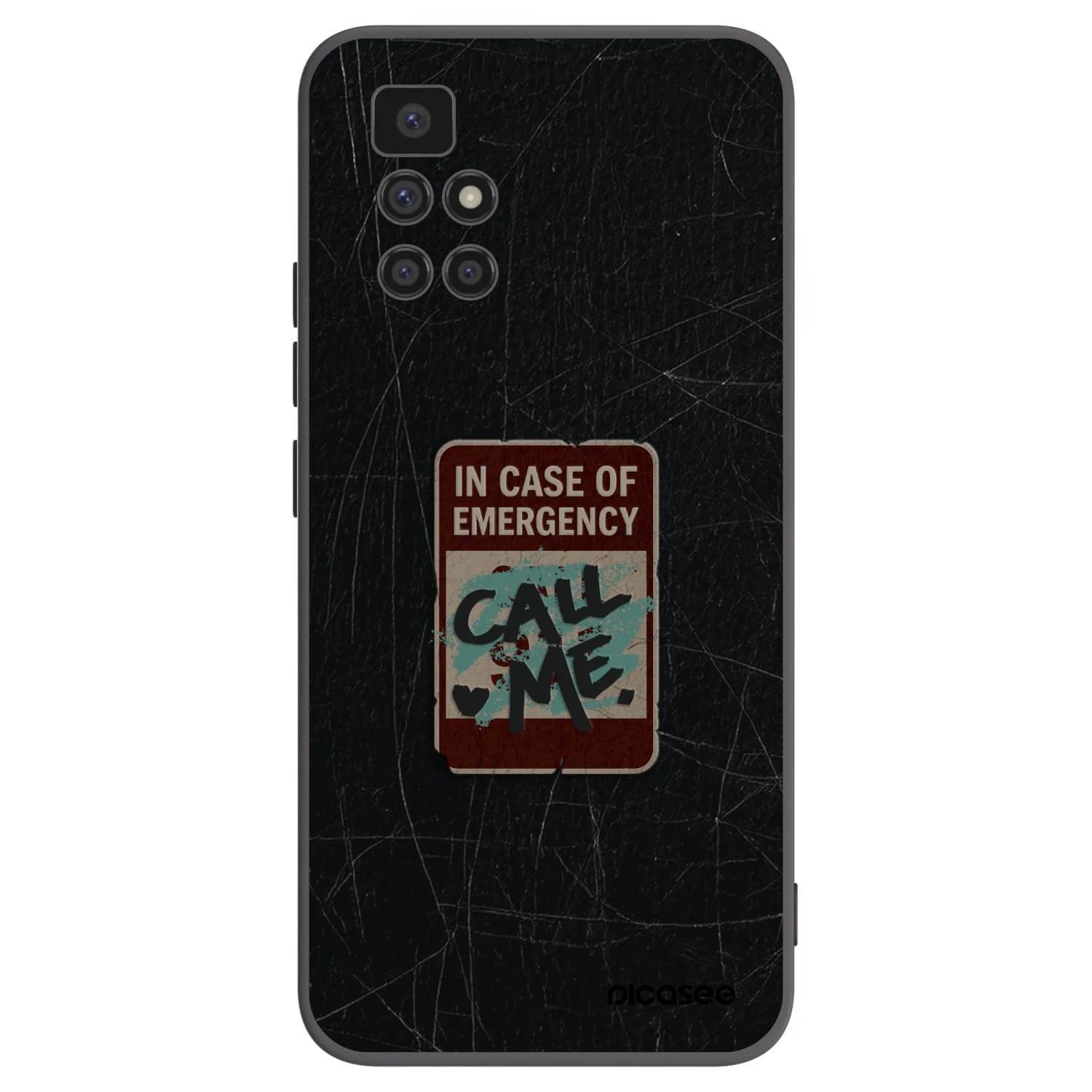 Picasee silikonowe czarne etui na Xiaomi Redmi 10 (2022) - EMERGENCY