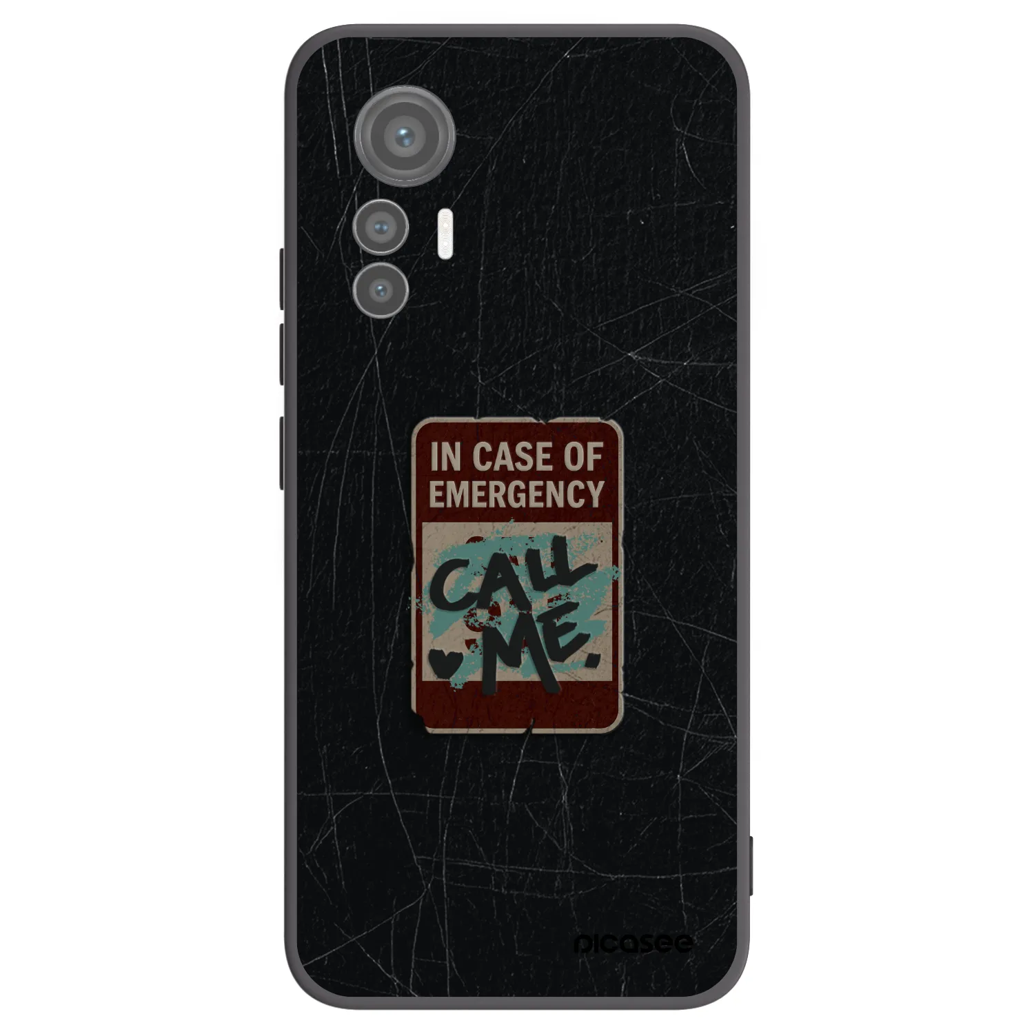 Picasee silikonowe czarne etui na Xiaomi 12 Lite - EMERGENCY