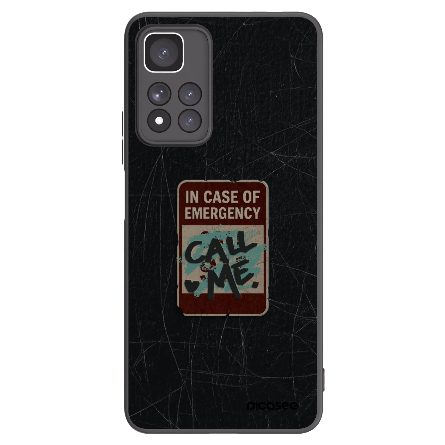 Picasee silikonowe czarne etui na Xiaomi Redmi Note 11 Pro+ 5G - EMERGENCY