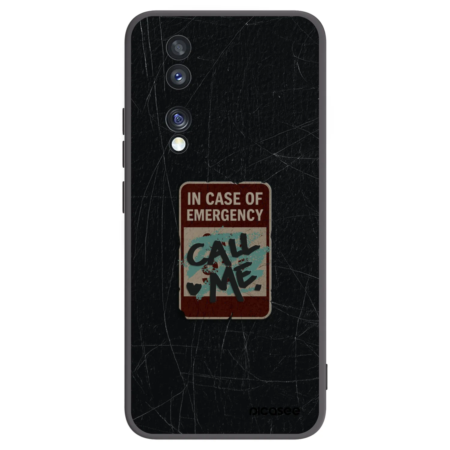 Picasee silikonowe czarne etui na Honor 70 - EMERGENCY