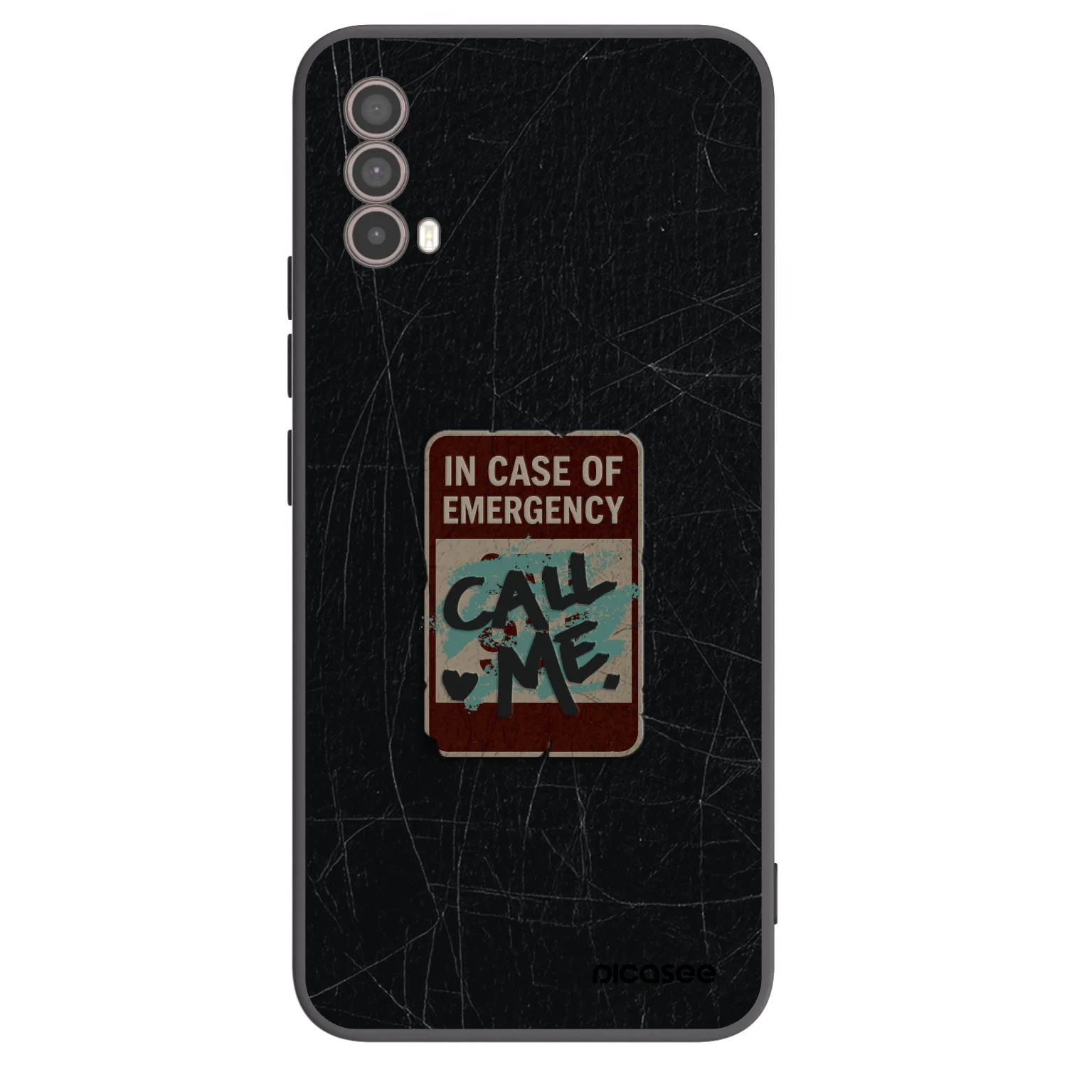 Picasee silikonowe czarne etui na Motorola Moto E40 - EMERGENCY