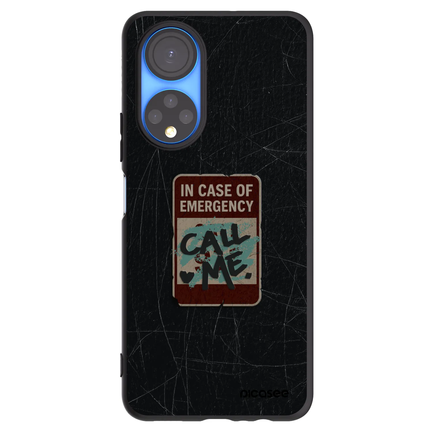 Picasee silikonowe czarne etui na Honor X7 - EMERGENCY