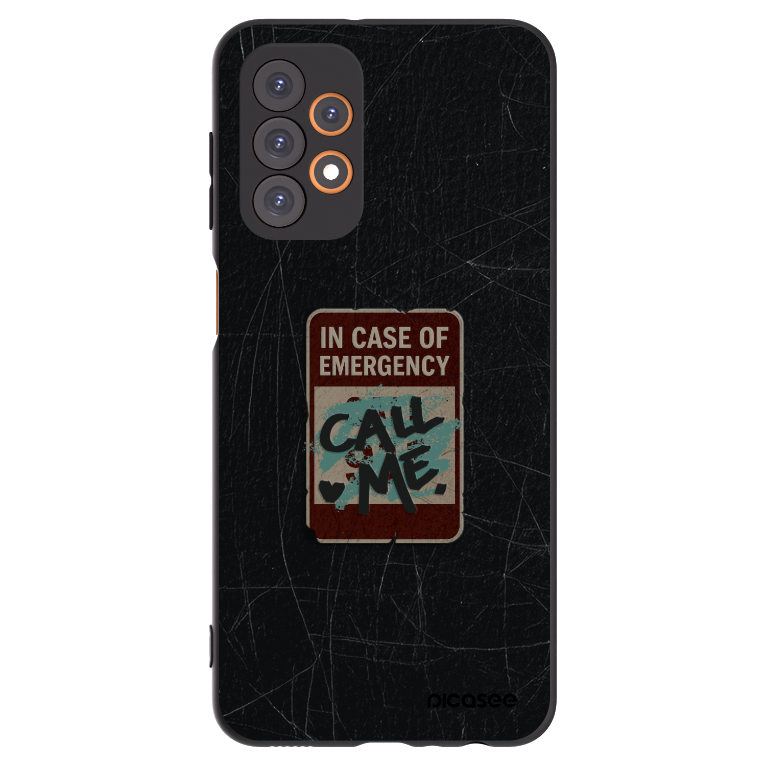Picasee silikonowe czarne etui na Samsung Galaxy A23 A236B 5G - EMERGENCY