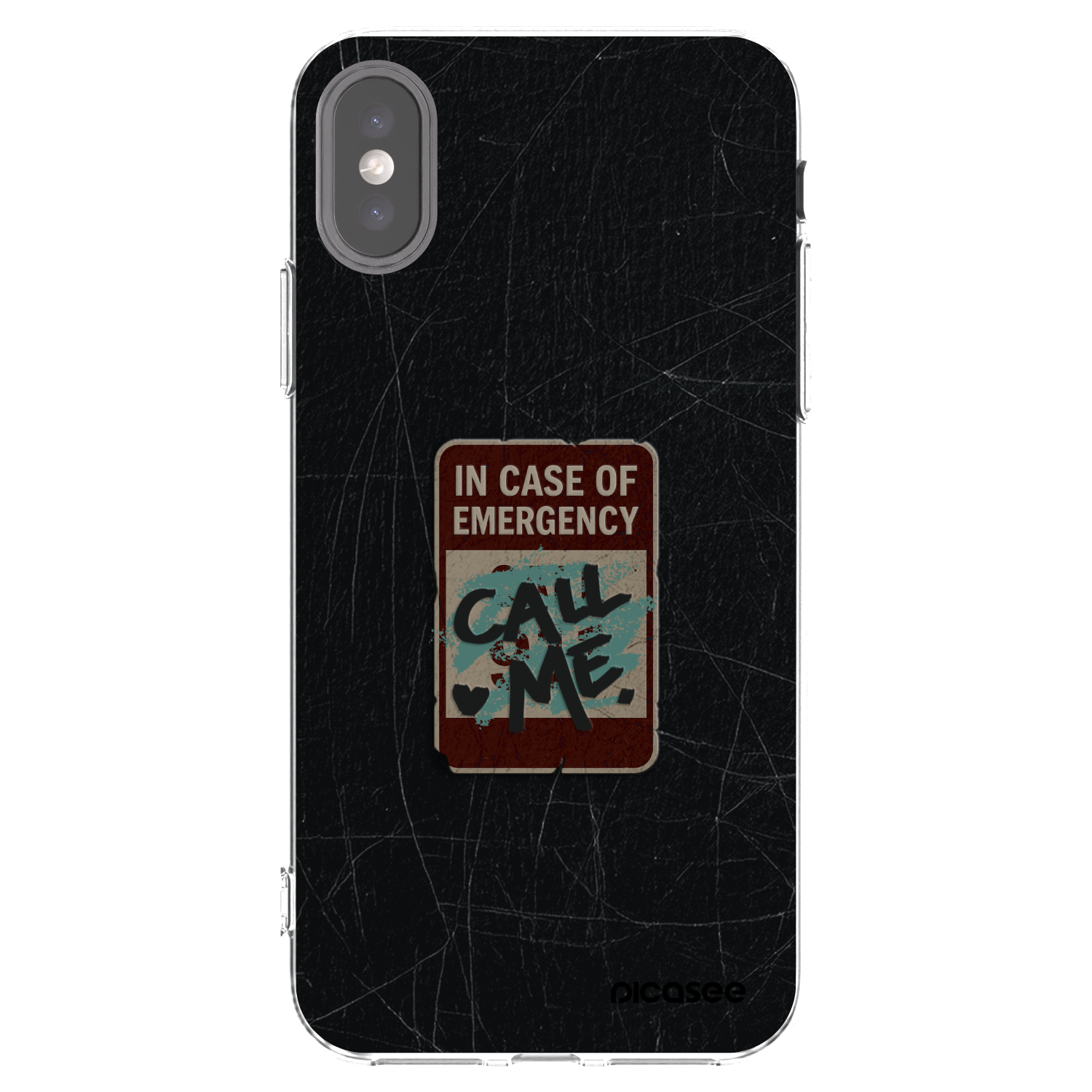 Picasee silikonowe przeźroczyste etui na Apple iPhone X/XS - EMERGENCY