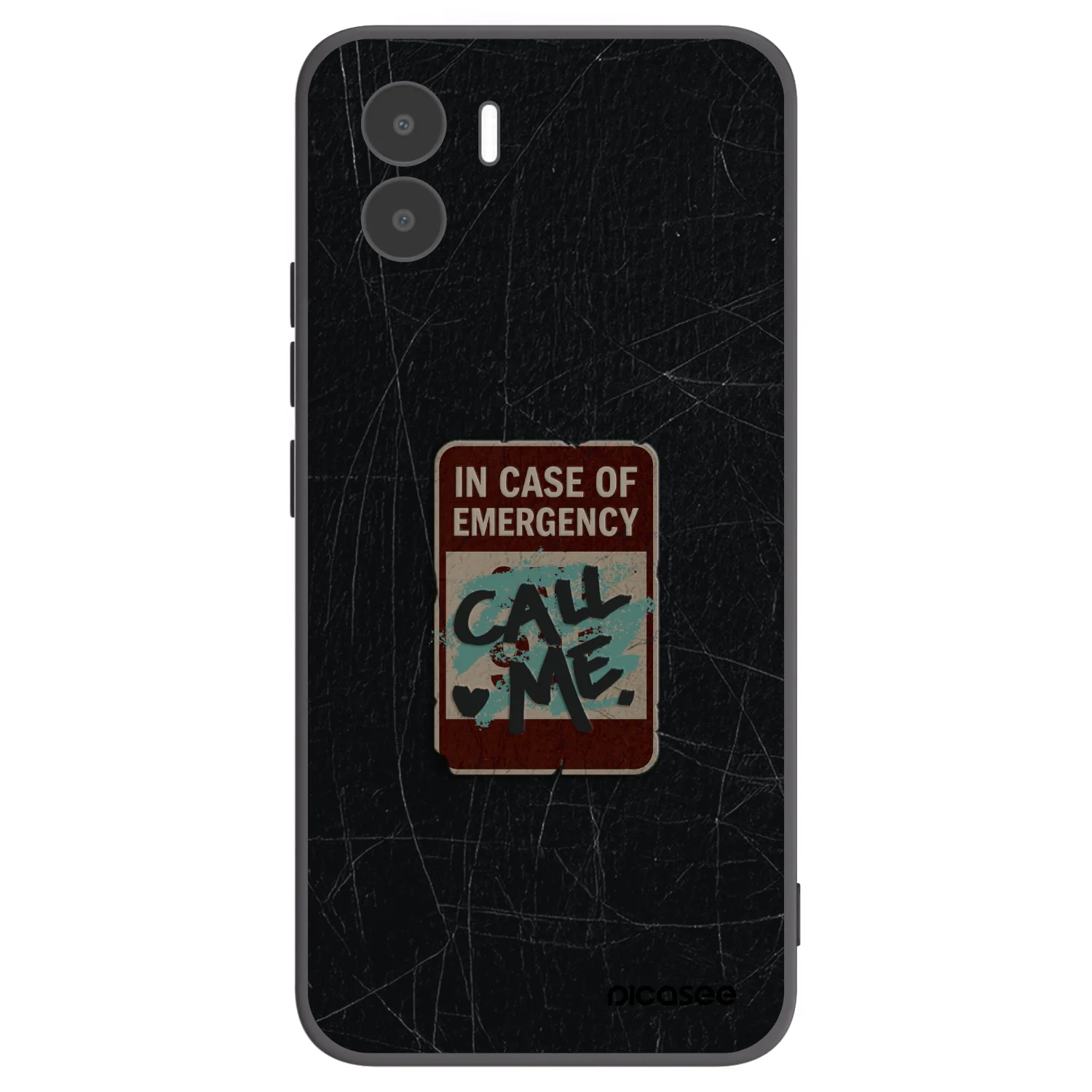 Picasee silikonowe czarne etui na Xiaomi Redmi A1 - EMERGENCY
