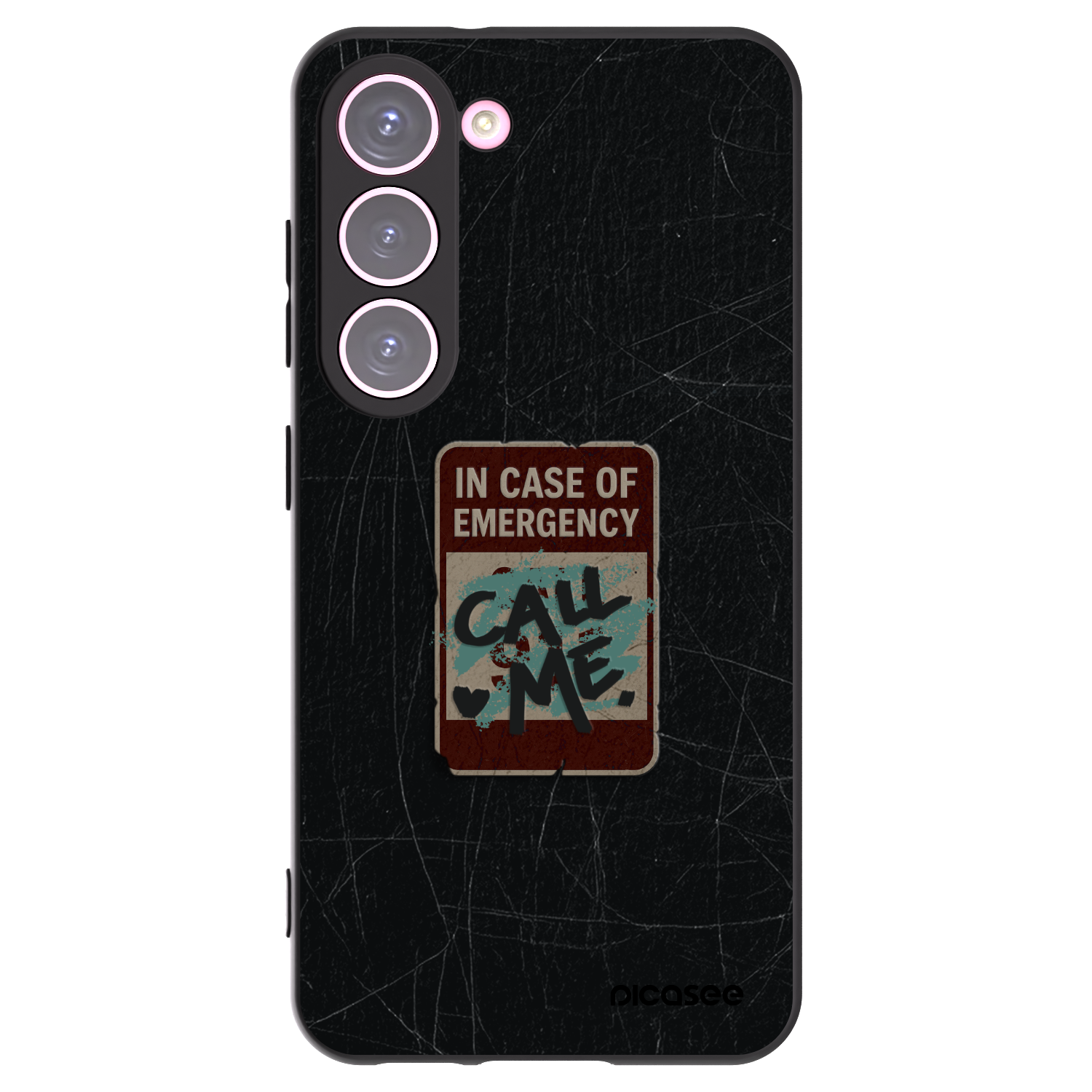 Picasee silikonowe czarne etui na Samsung Galaxy S23 5G - EMERGENCY