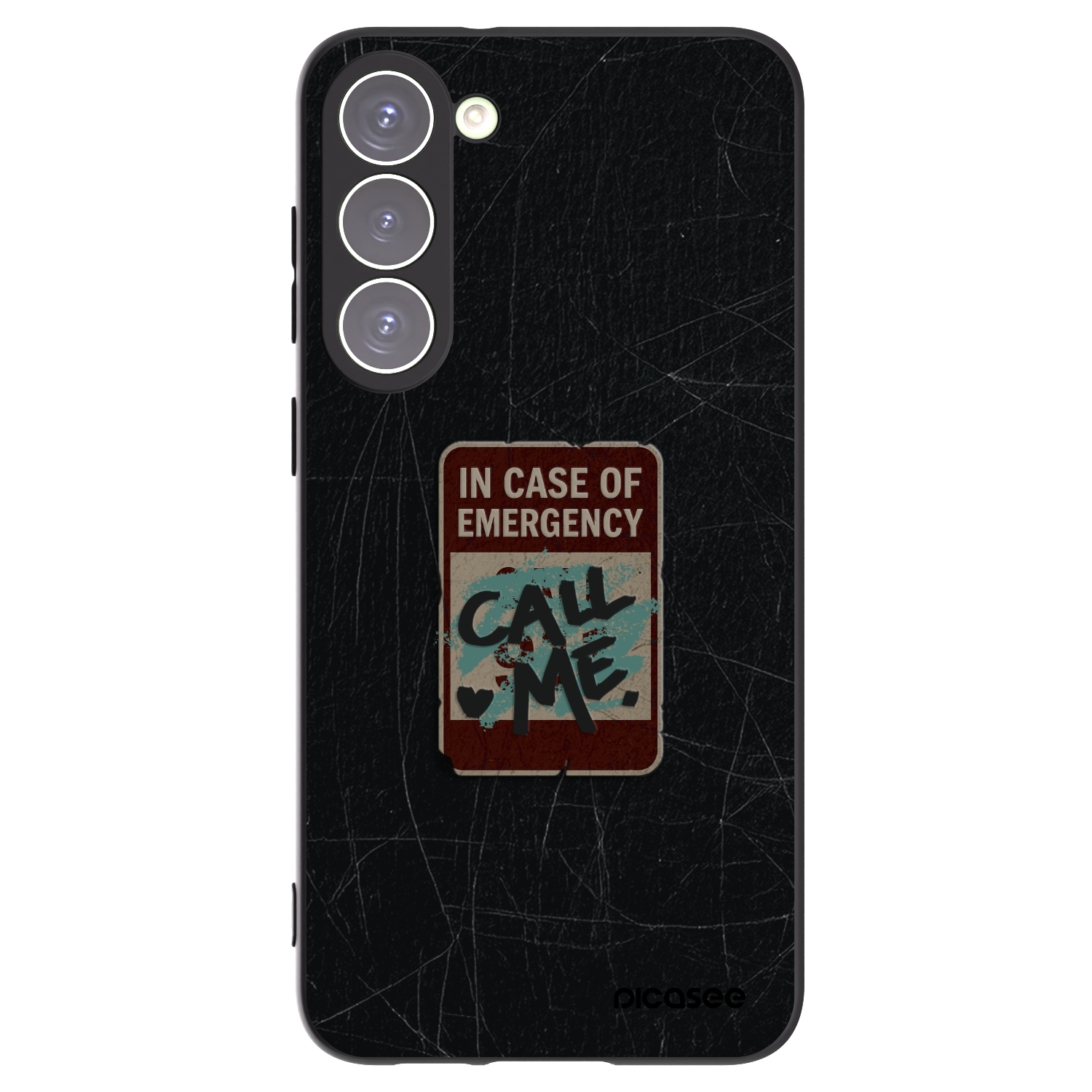 Picasee silikonowe czarne etui na Samsung Galaxy S23+ 5G - EMERGENCY