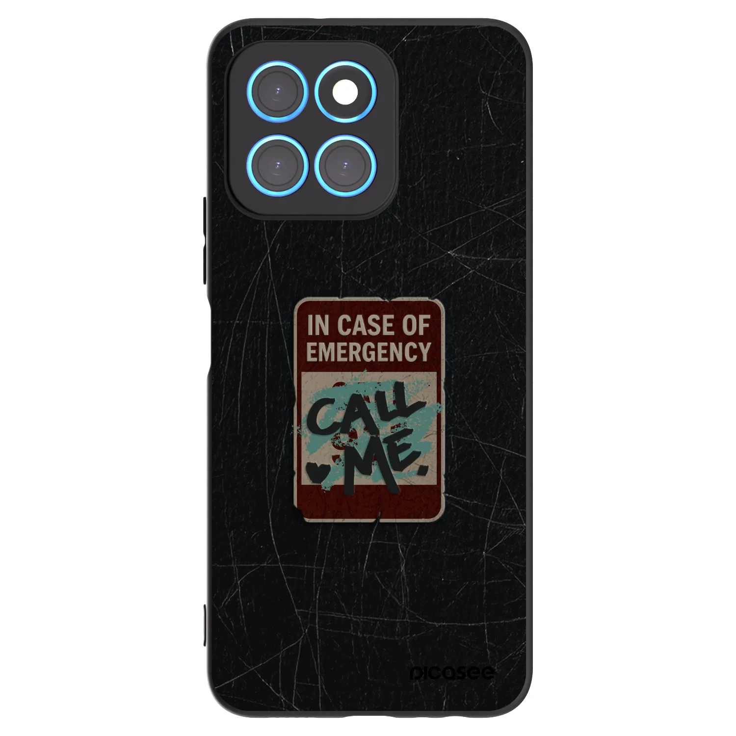 Picasee silikonowe czarne etui na Honor X6 - EMERGENCY