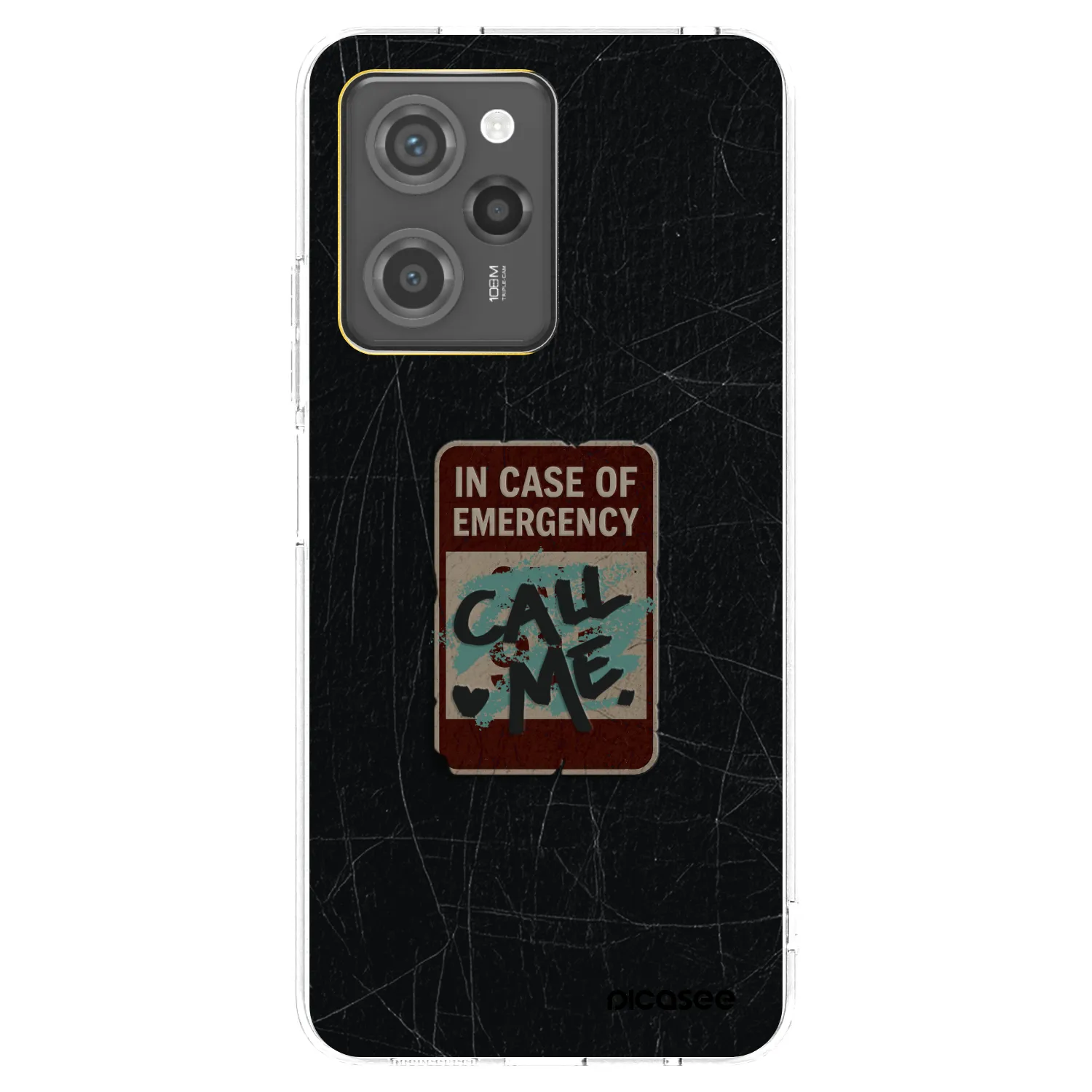 Picasee silikonowe czarne etui na Xiaomi Poco X5 Pro - EMERGENCY
