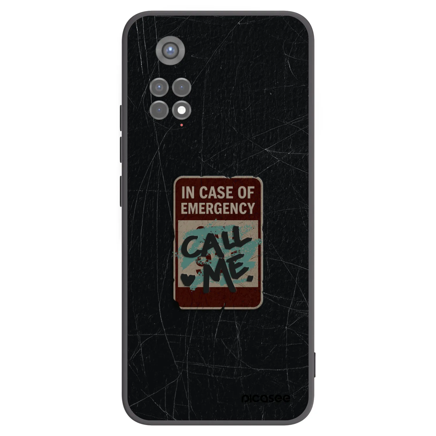 Picasee silikonowe czarne etui na Xiaomi Redmi Note 11S 5G - EMERGENCY