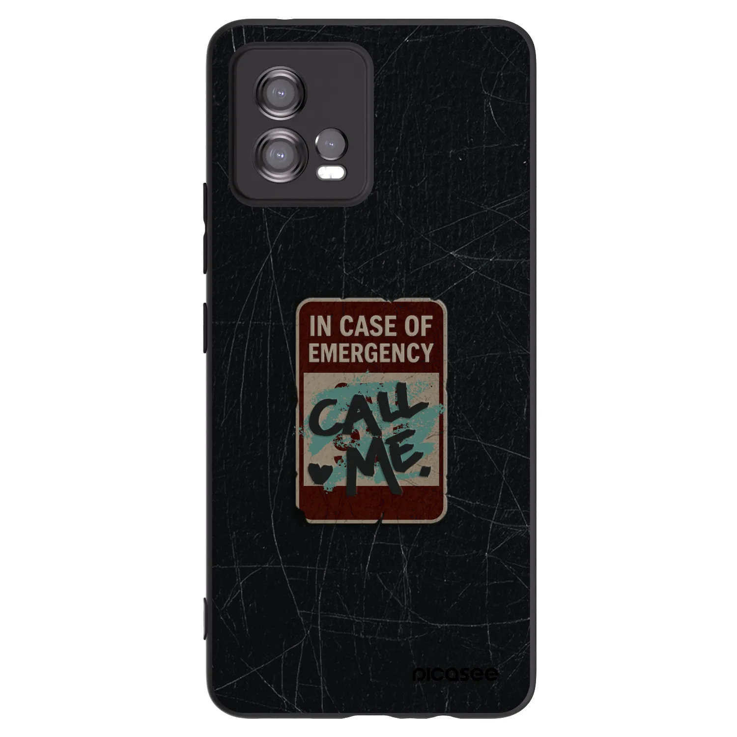 Picasee silikonowe czarne etui na Motorola Moto G72 - EMERGENCY