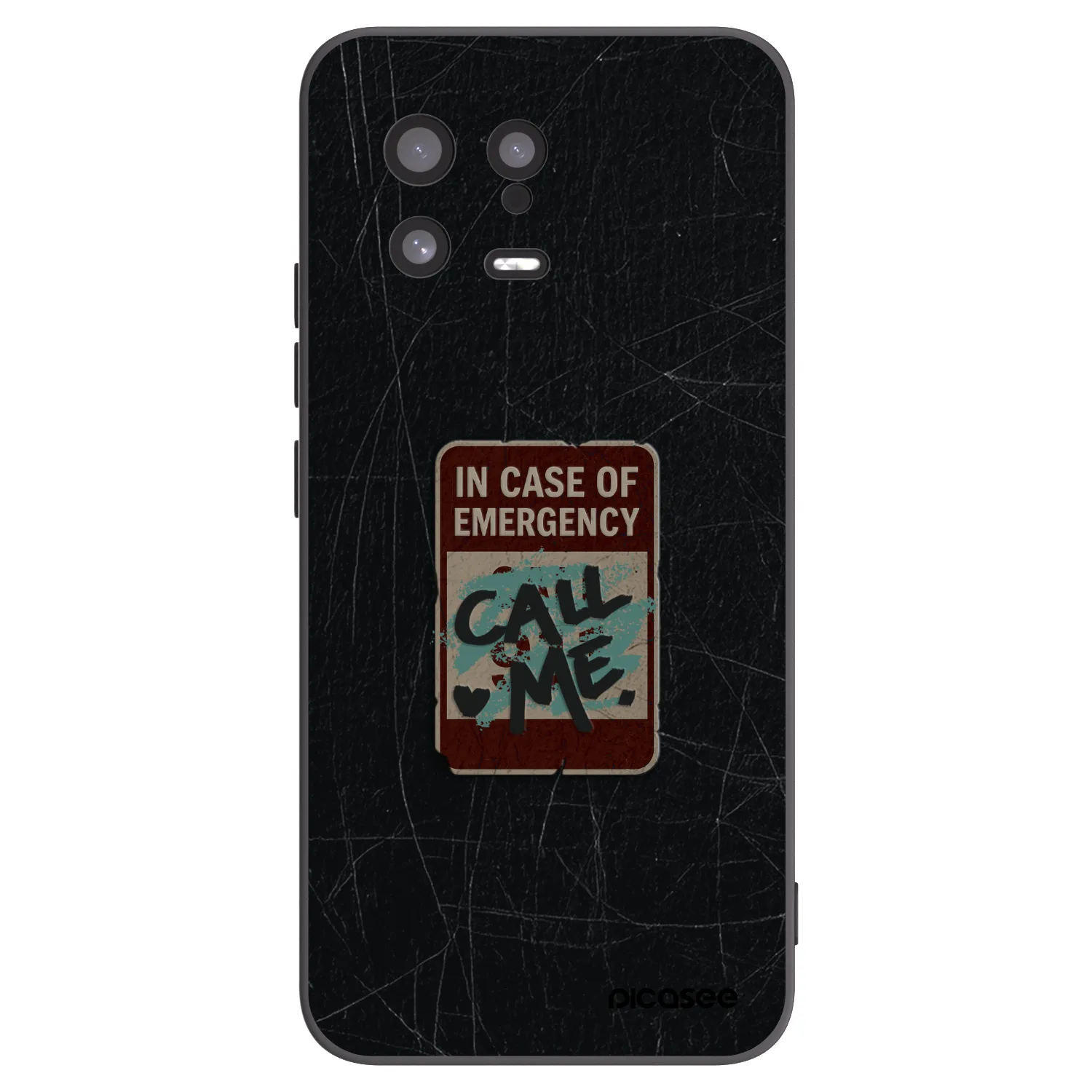 Picasee silikonowe czarne etui na Xiaomi 13 - EMERGENCY
