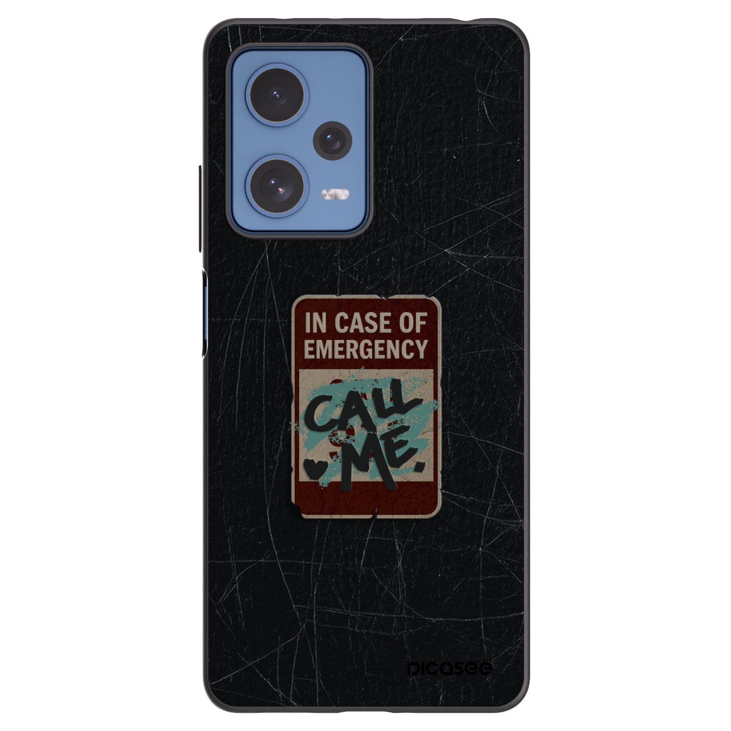 Picasee silikonowe czarne etui na Xiaomi Redmi Note 12 Pro 5G - EMERGENCY