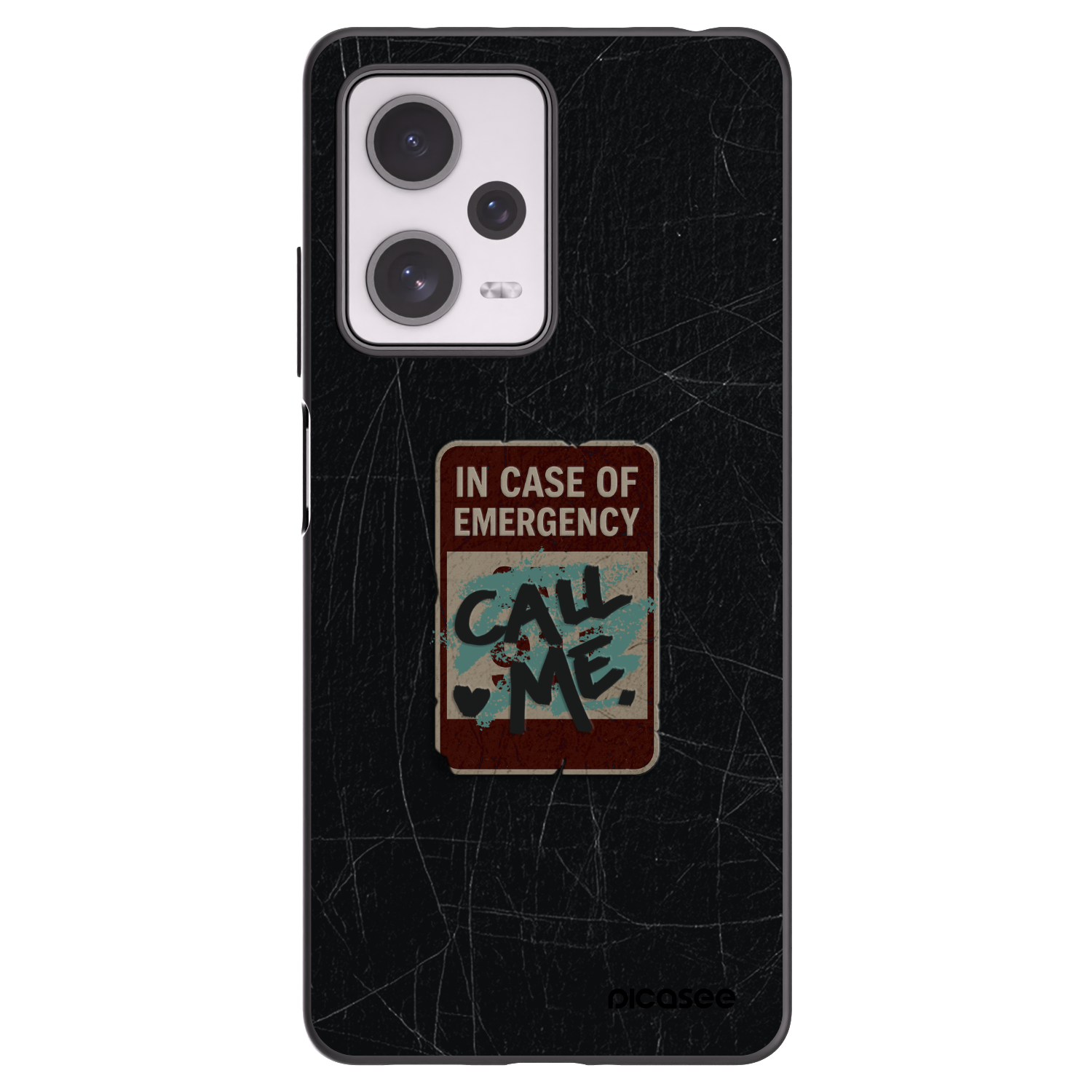 Picasee silikonowe czarne etui na Xiaomi Redmi Note 12 Pro+ 5G - EMERGENCY